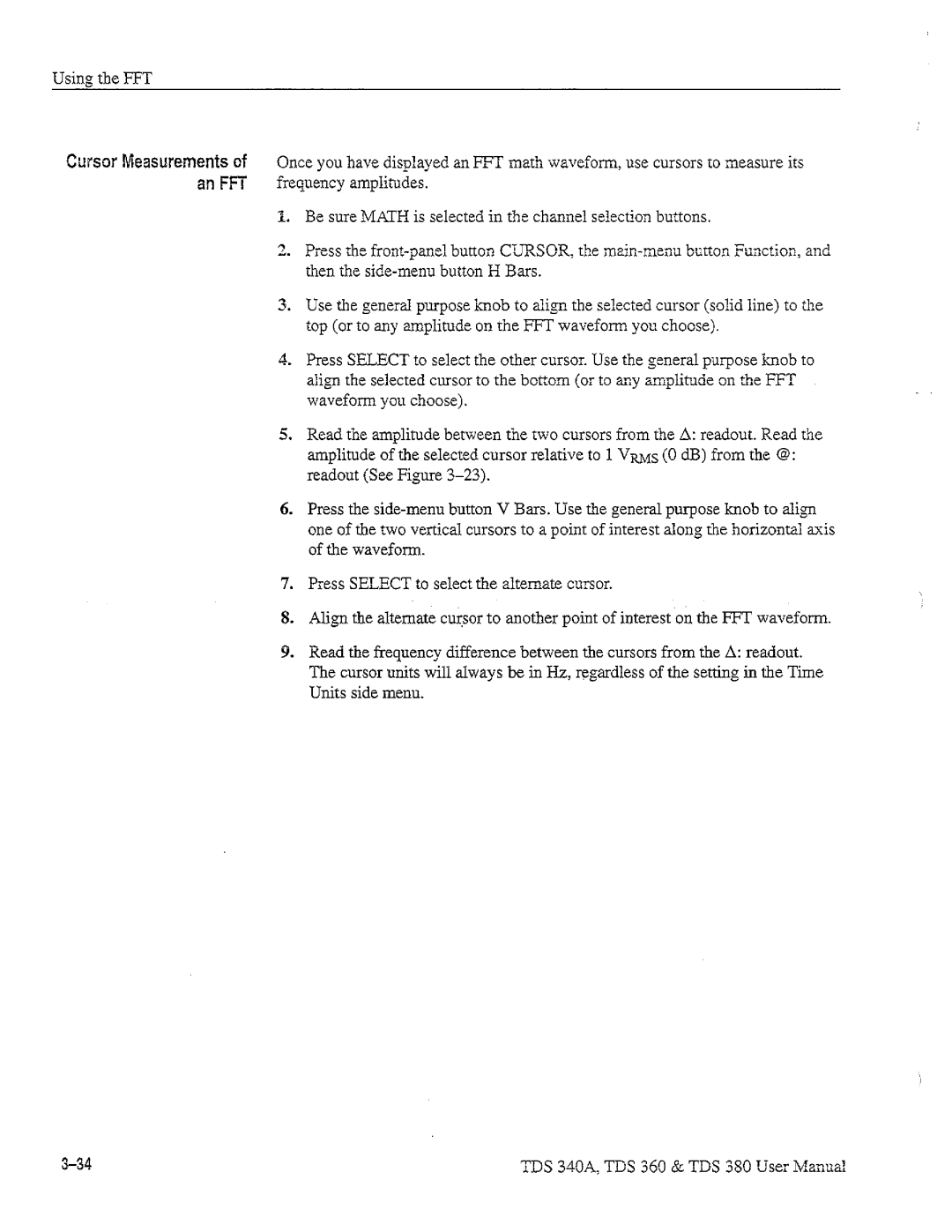 Tektronix TDS 360, TDS 380, TDS 340A manual 