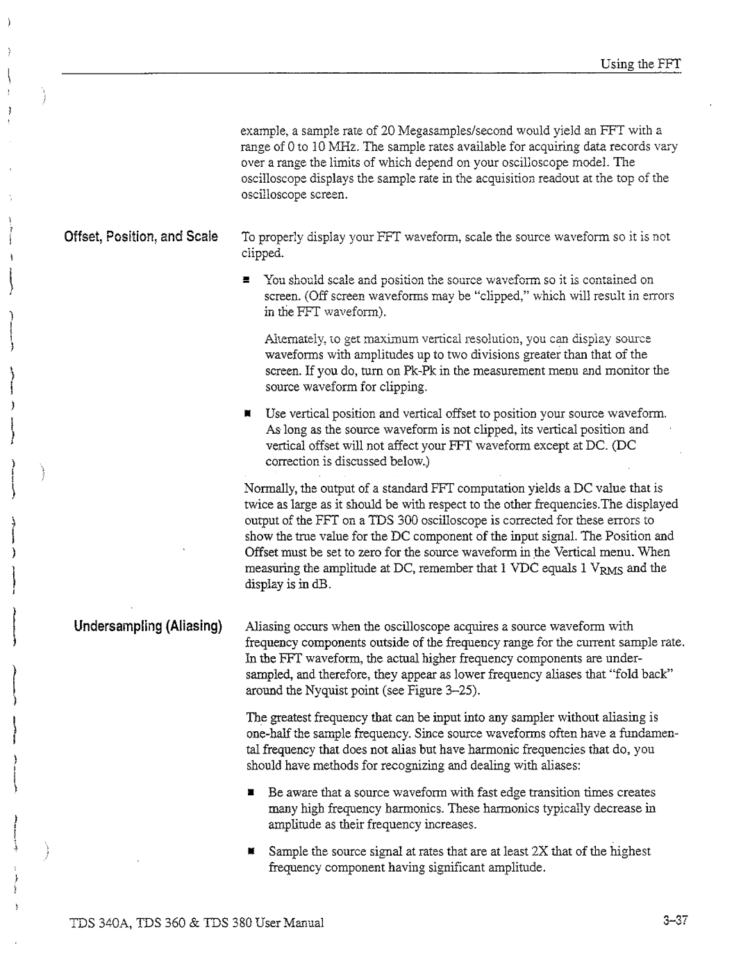 Tektronix TDS 360, TDS 380, TDS 340A manual 