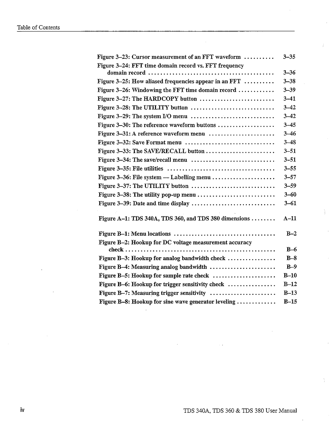 Tektronix TDS 340A, TDS 380, TDS 360 manual 