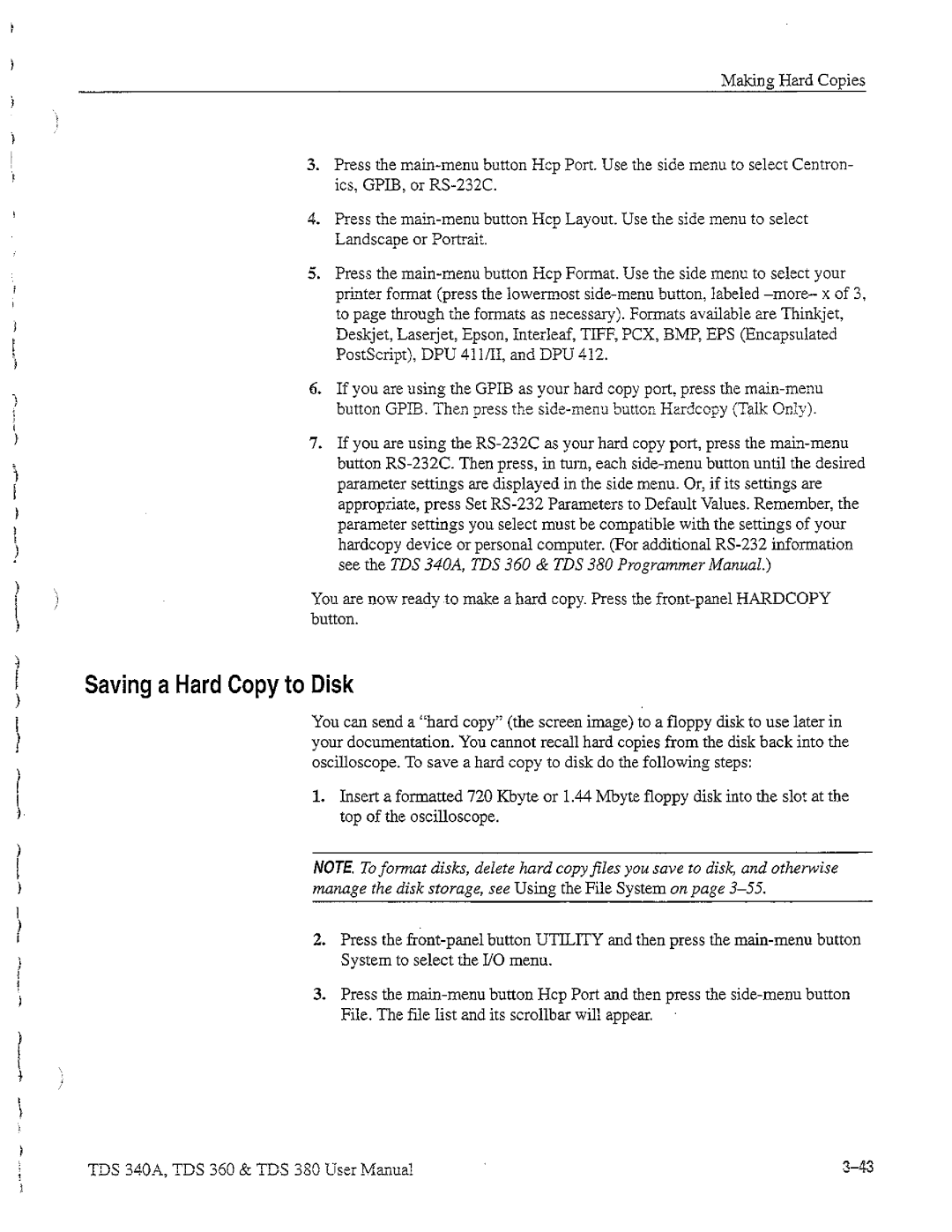 Tektronix TDS 360, TDS 380, TDS 340A manual 