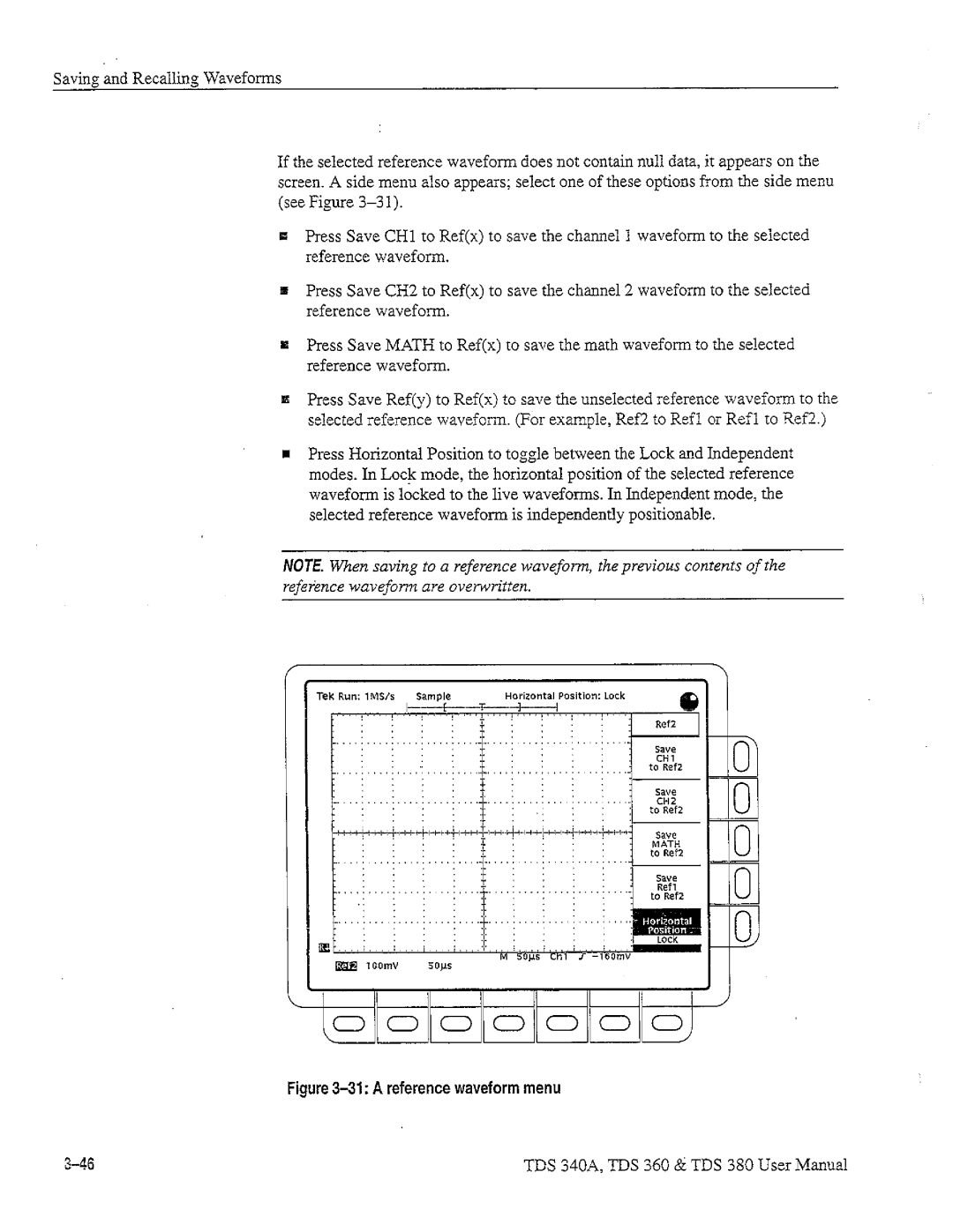 Tektronix TDS 360, TDS 380, TDS 340A manual 