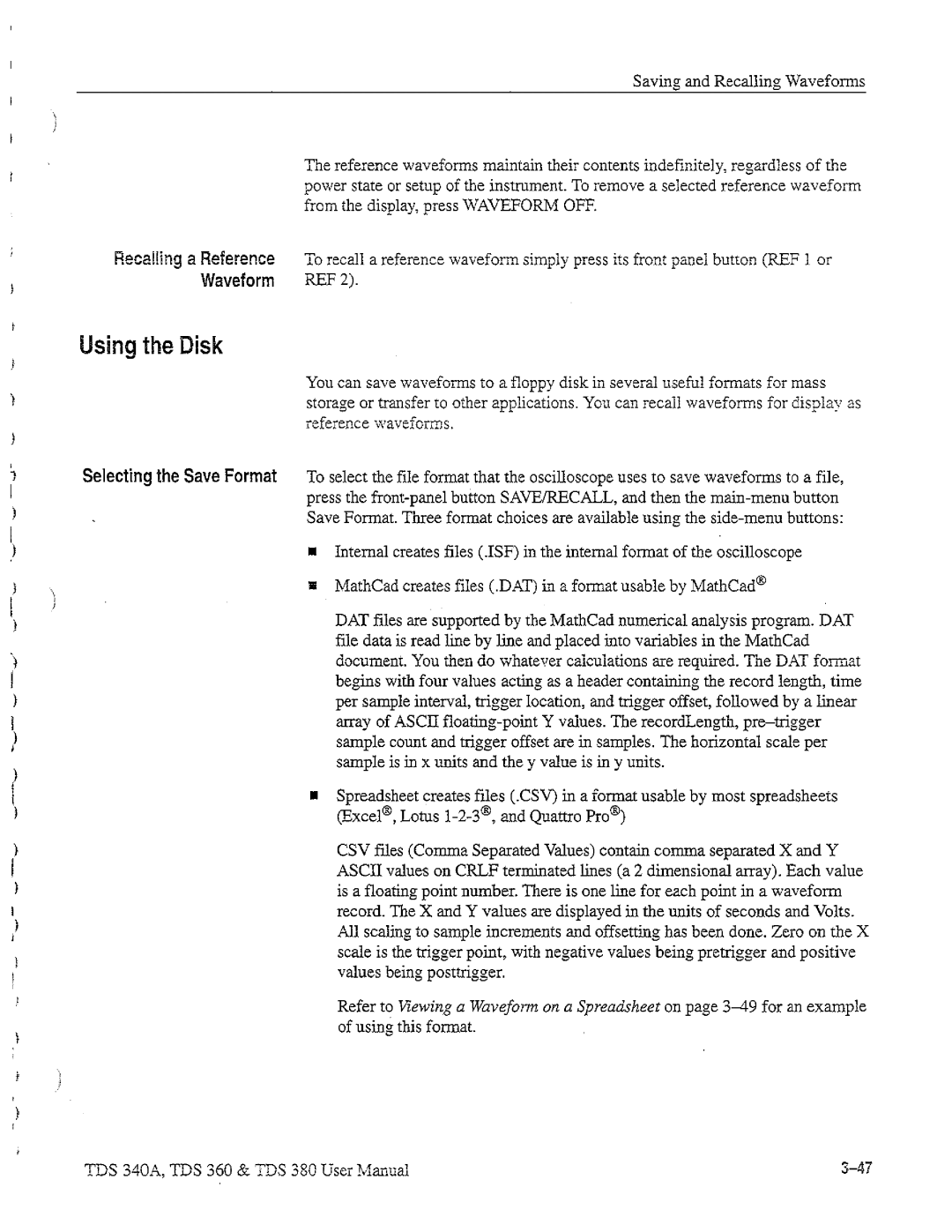 Tektronix TDS 340A, TDS 380, TDS 360 manual 