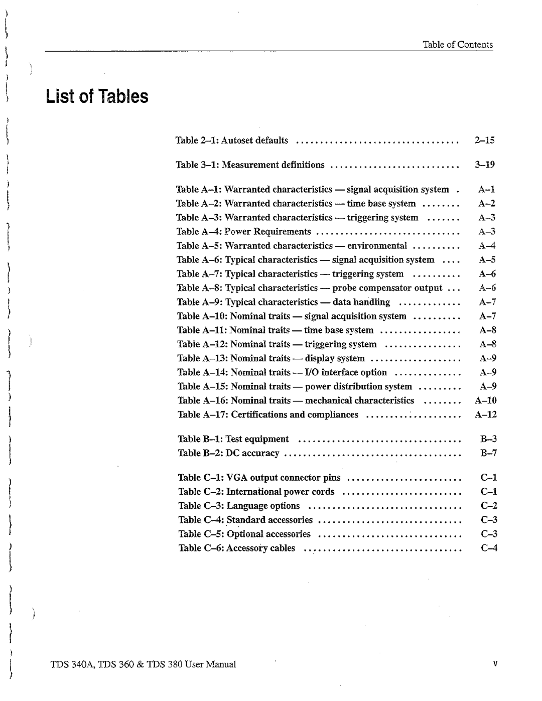 Tektronix TDS 380, TDS 360, TDS 340A manual 