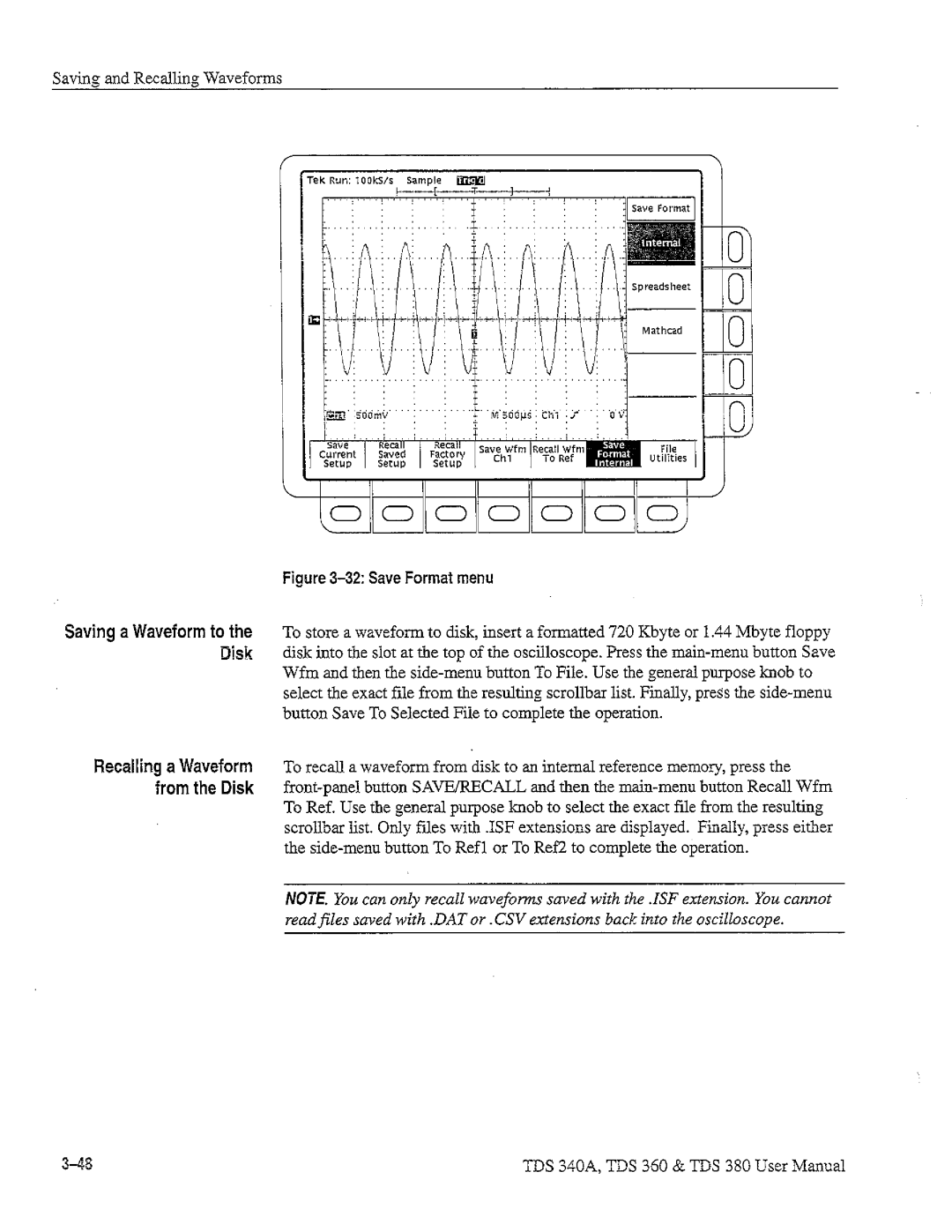 Tektronix TDS 380, TDS 360, TDS 340A manual 