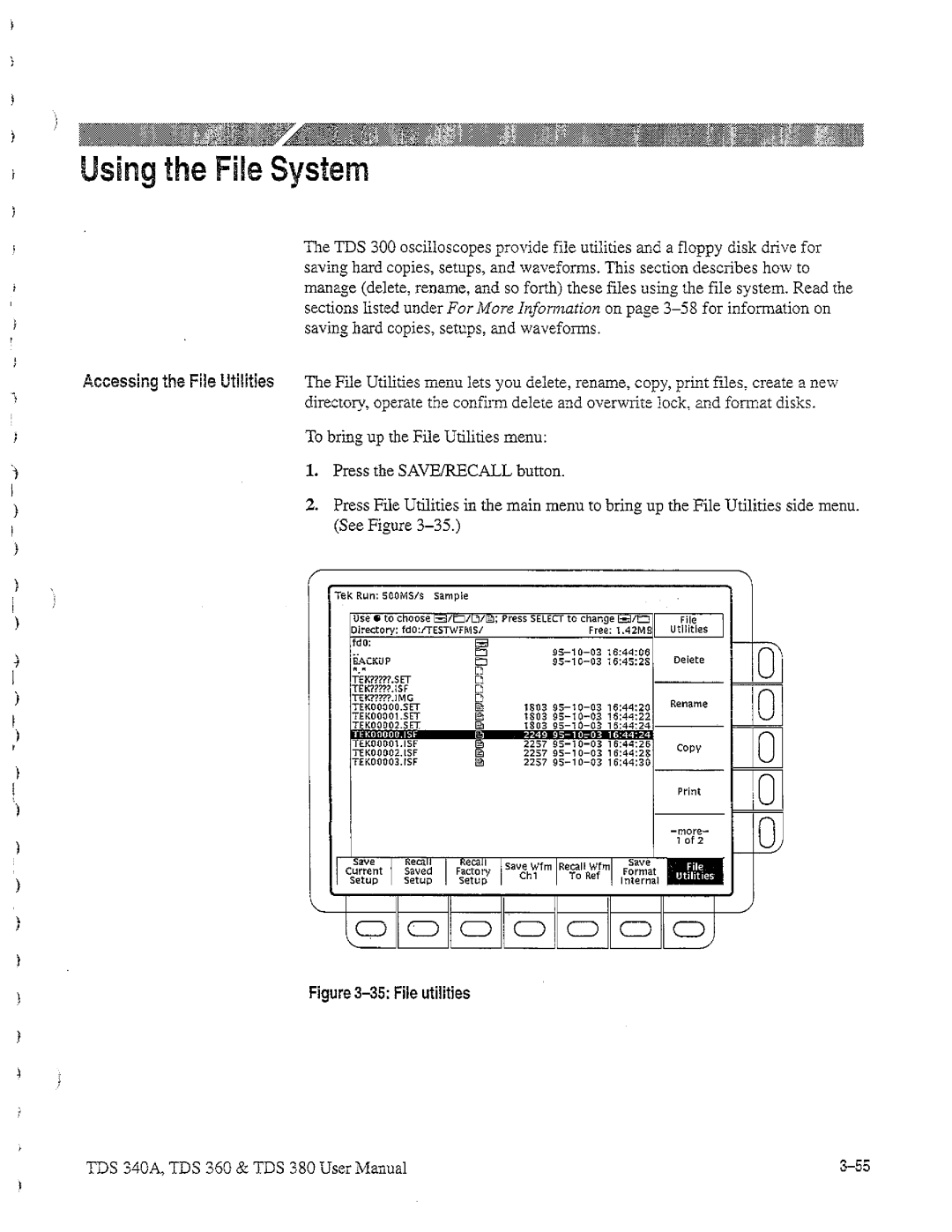 Tektronix TDS 360, TDS 380, TDS 340A manual 