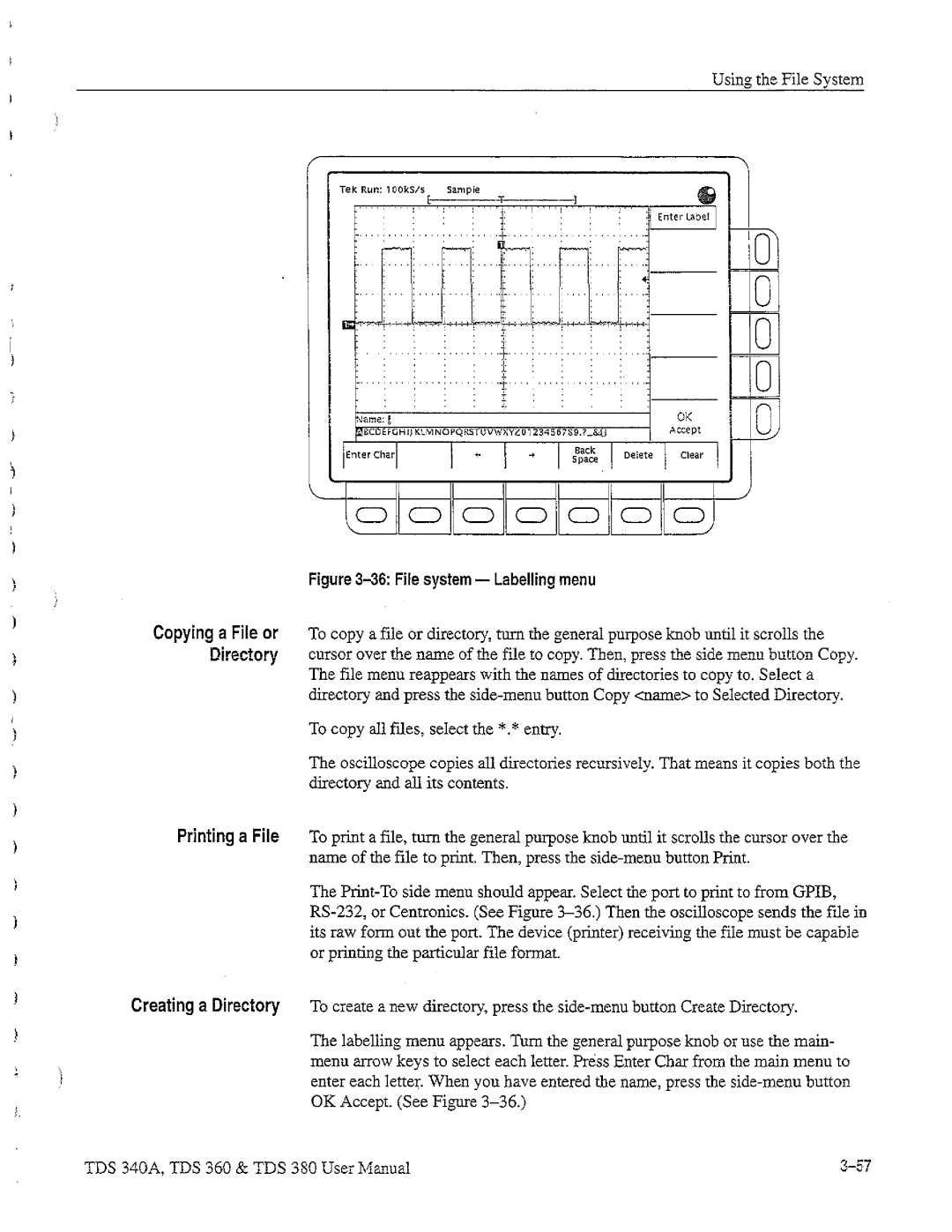 Tektronix TDS 380, TDS 360, TDS 340A manual 