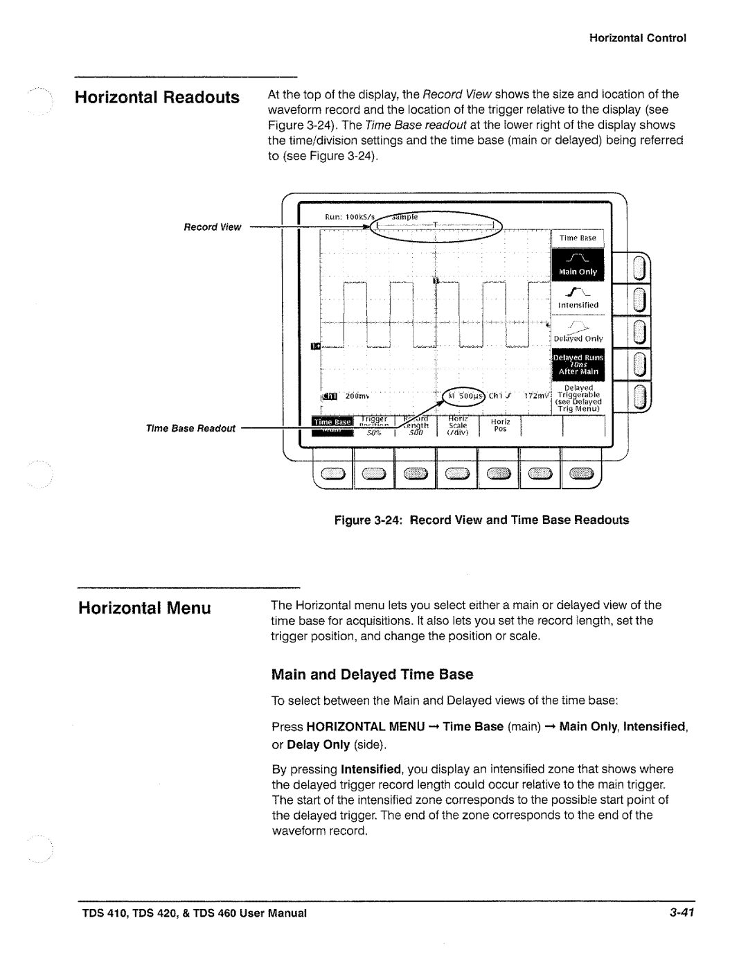 Tektronix TDS 420, TDS 460, TDS 410 manual 