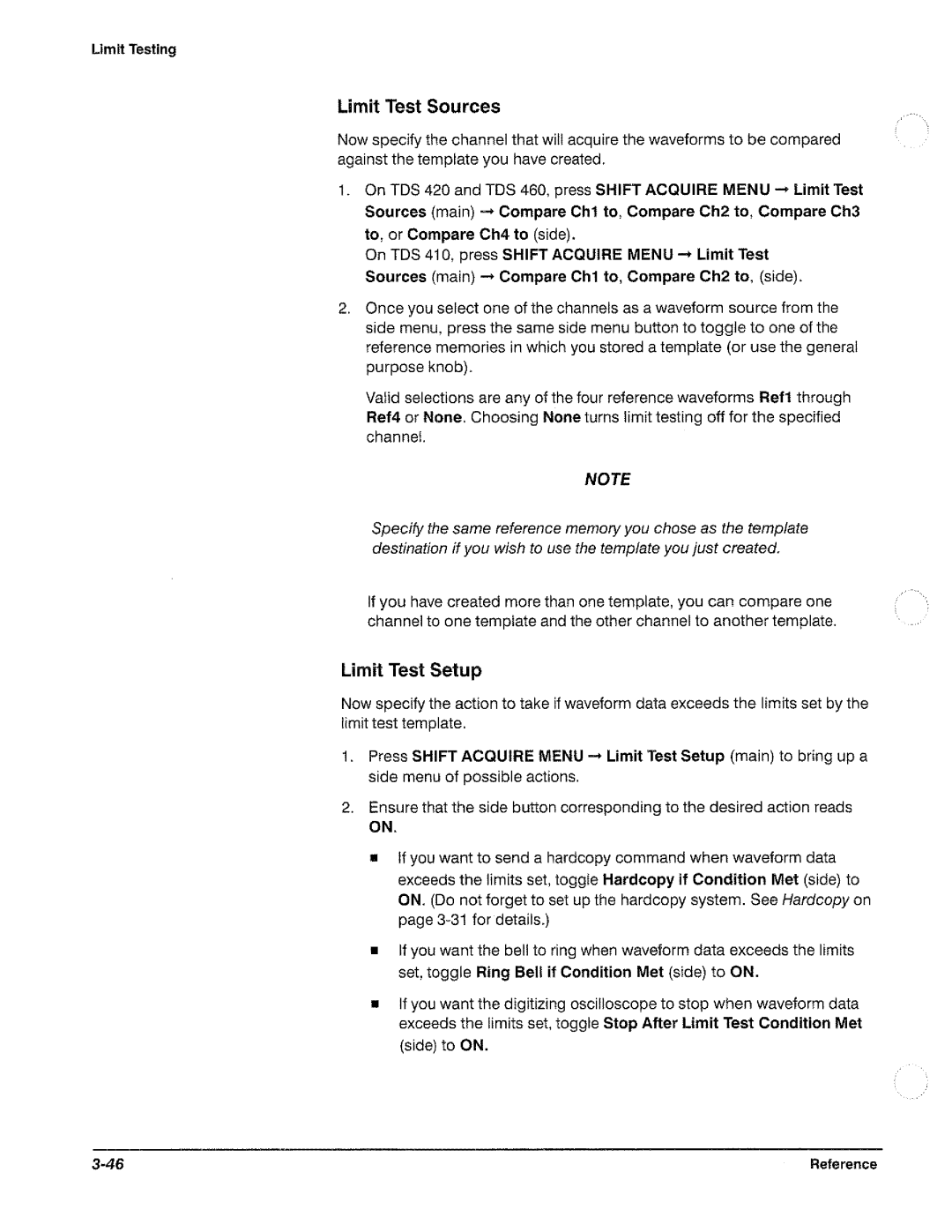 Tektronix TDS 410, TDS 420, TDS 460 manual 