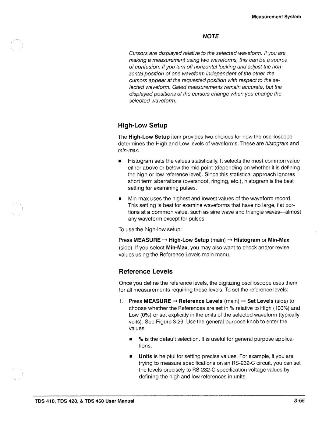 Tektronix TDS 410, TDS 420, TDS 460 manual 