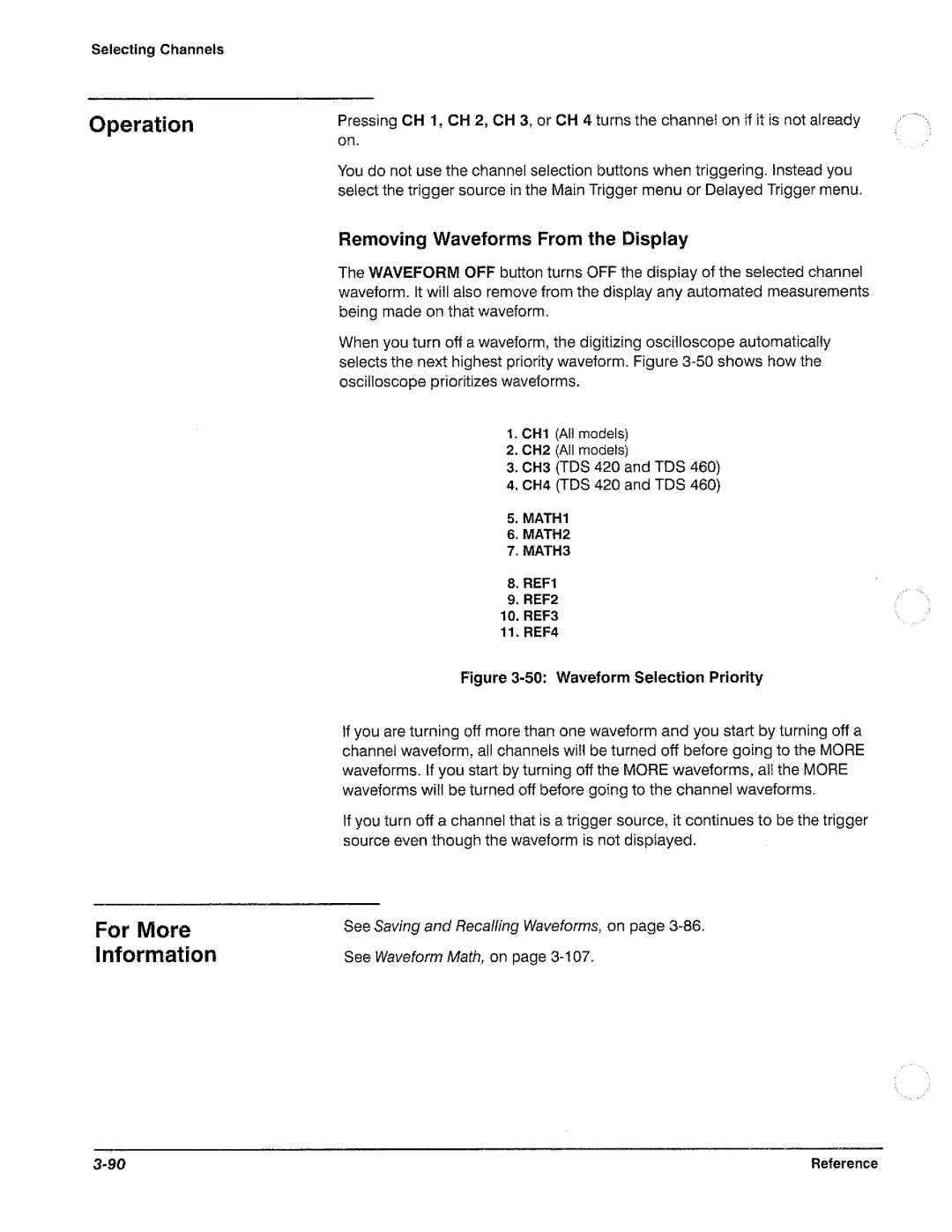 Tektronix TDS 460, TDS 420, TDS 410 manual 