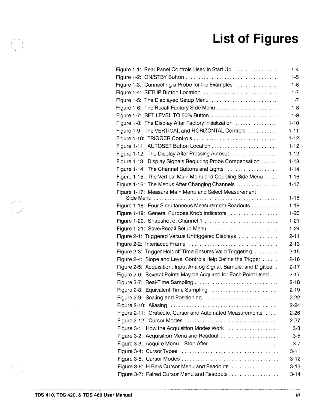 Tektronix TDS 410, TDS 420, TDS 460 manual 