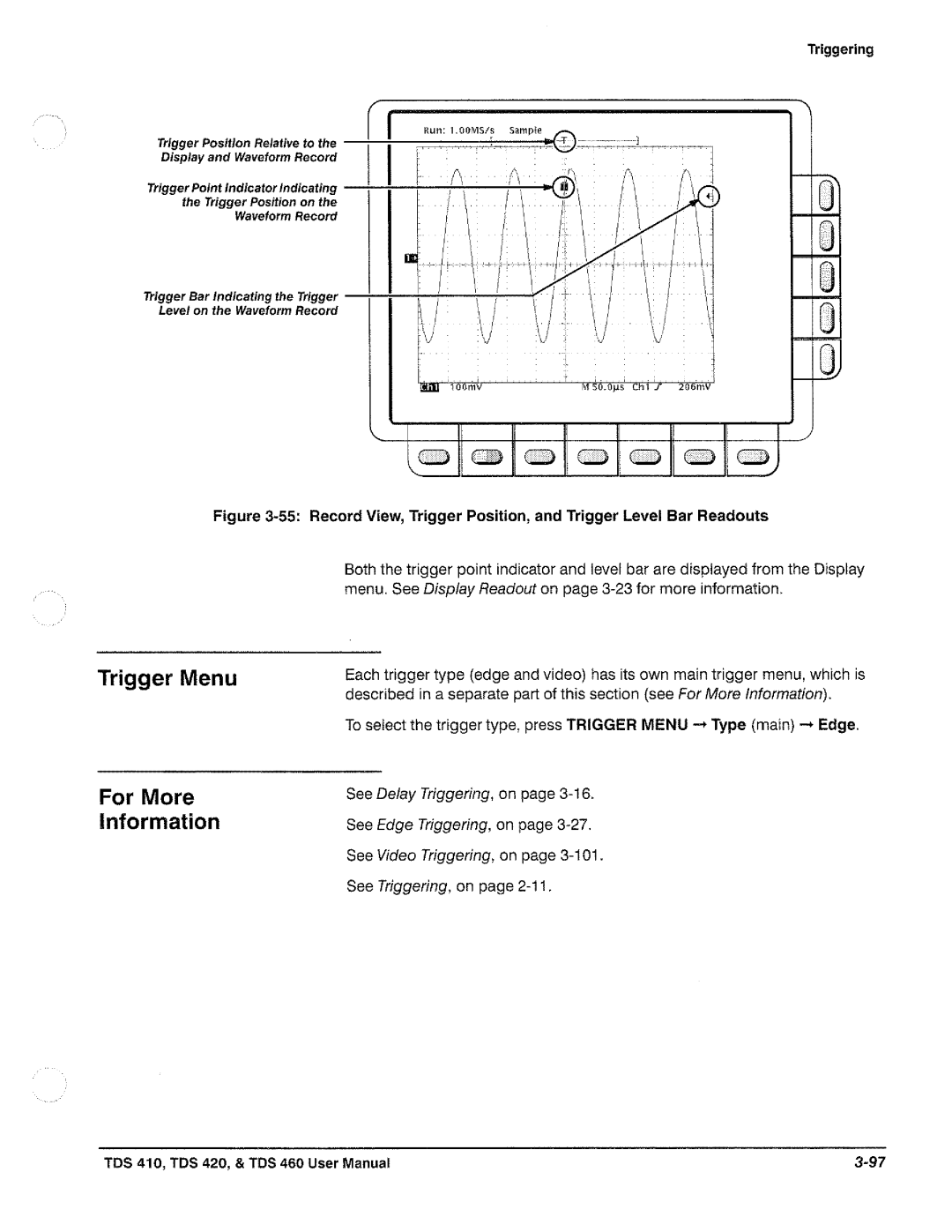 Tektronix TDS 410, TDS 420, TDS 460 manual 