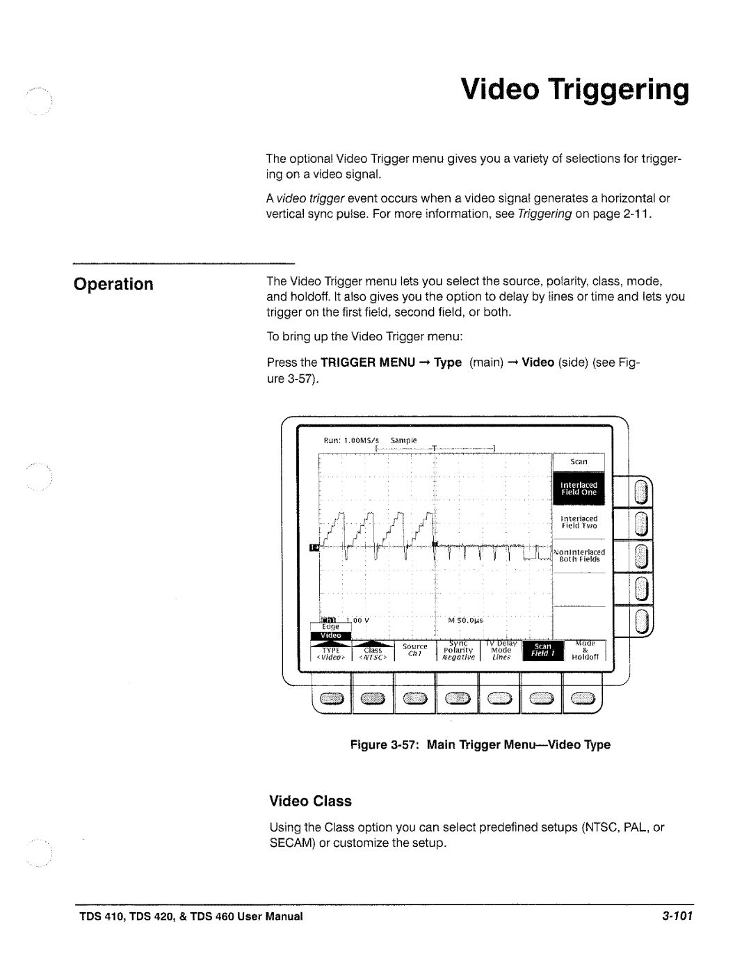 Tektronix TDS 420, TDS 460, TDS 410 manual 