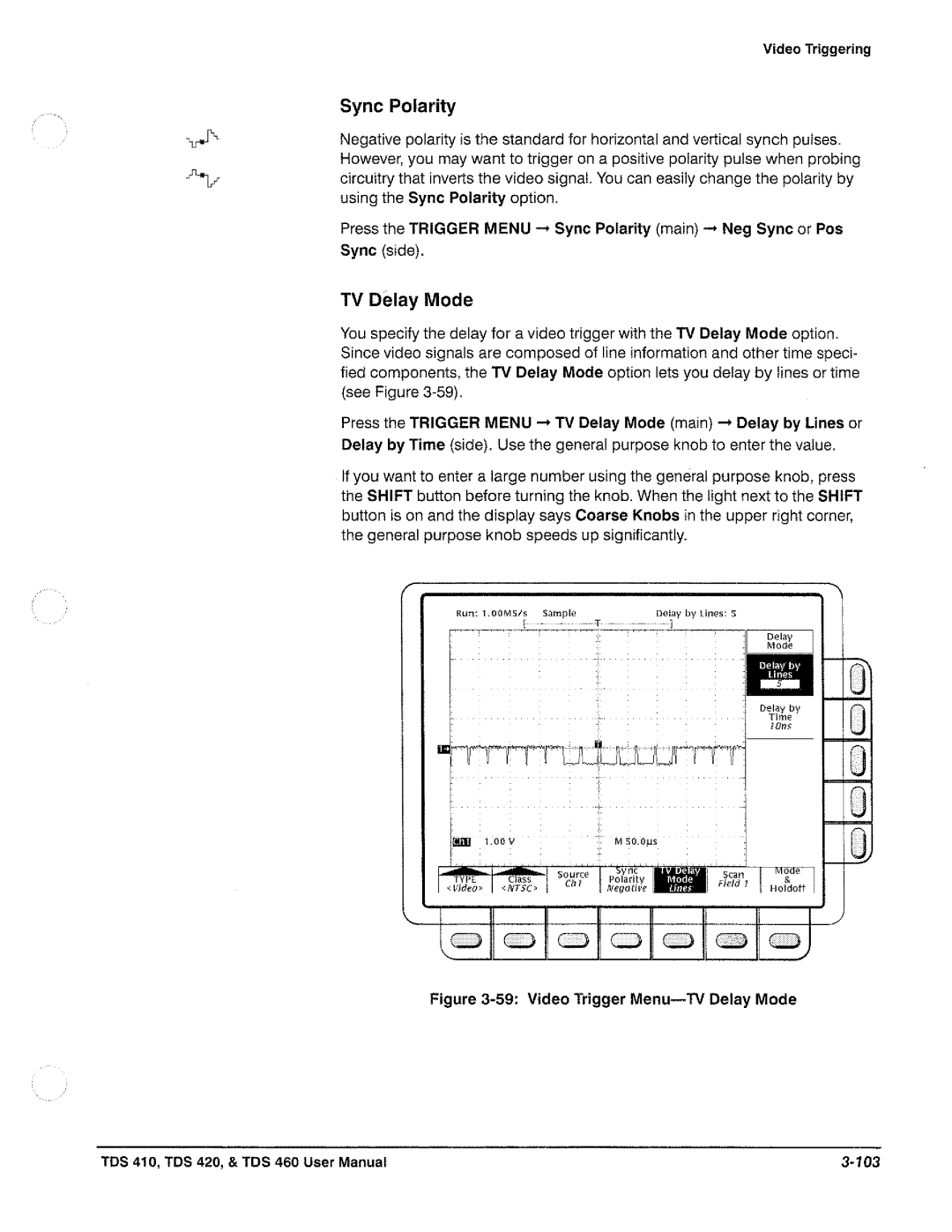 Tektronix TDS 410, TDS 420, TDS 460 manual 