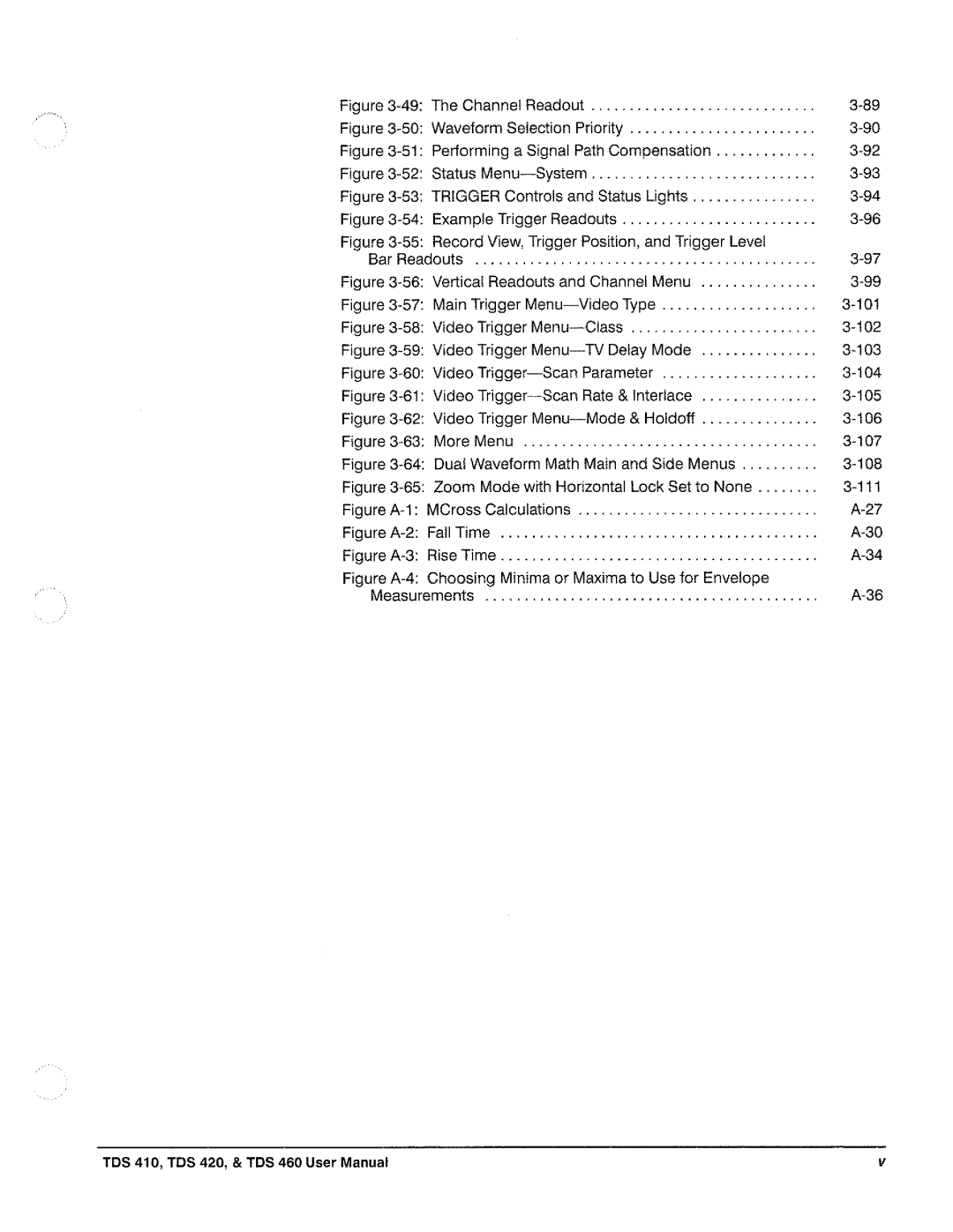 Tektronix TDS 460, TDS 420, TDS 410 manual 