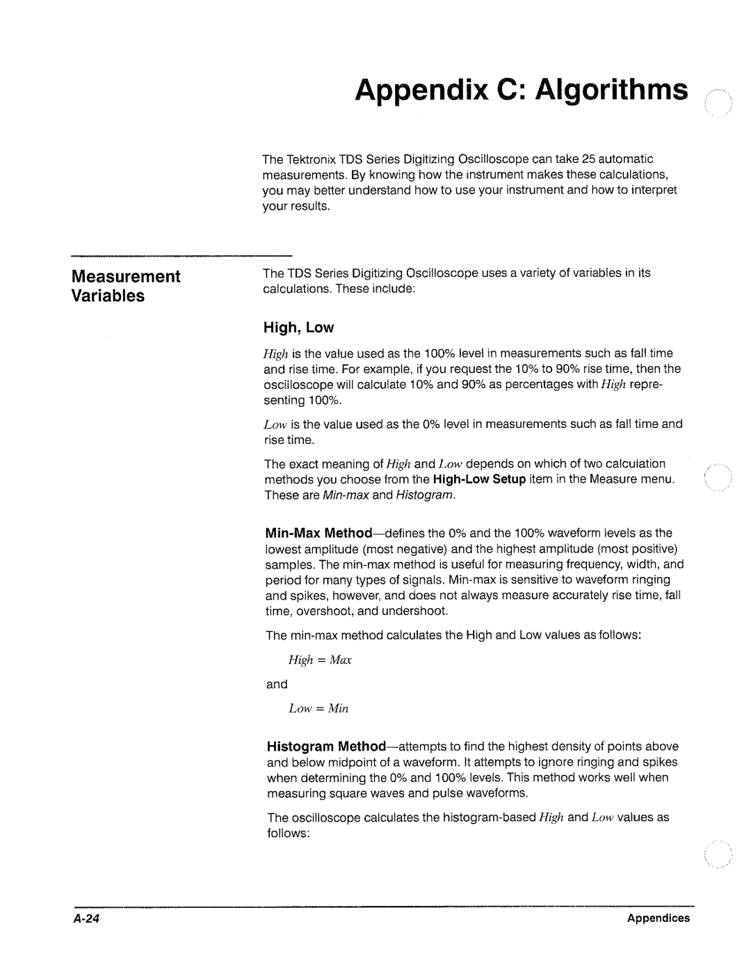 Tektronix TDS 410, TDS 420, TDS 460 manual 