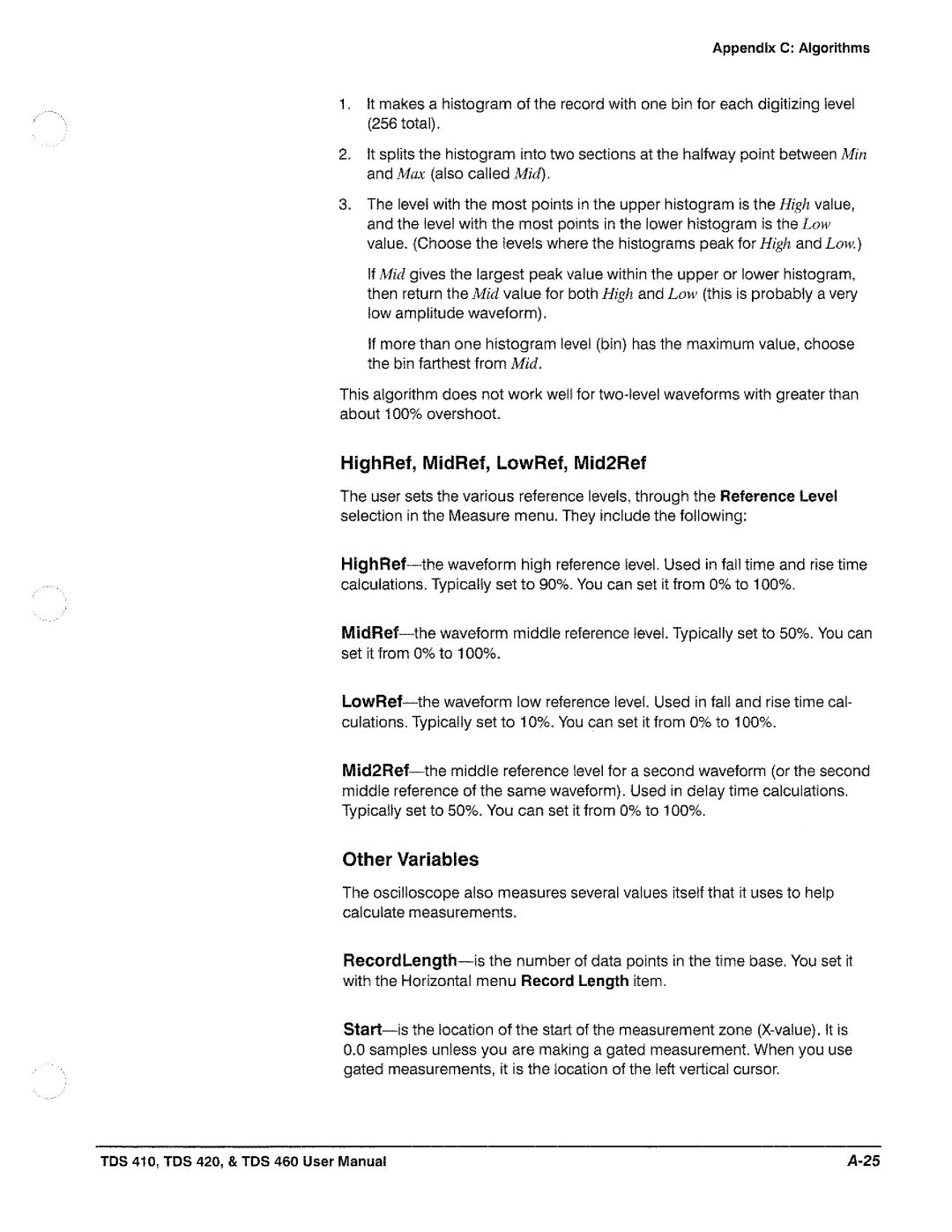 Tektronix TDS 420, TDS 460, TDS 410 manual 