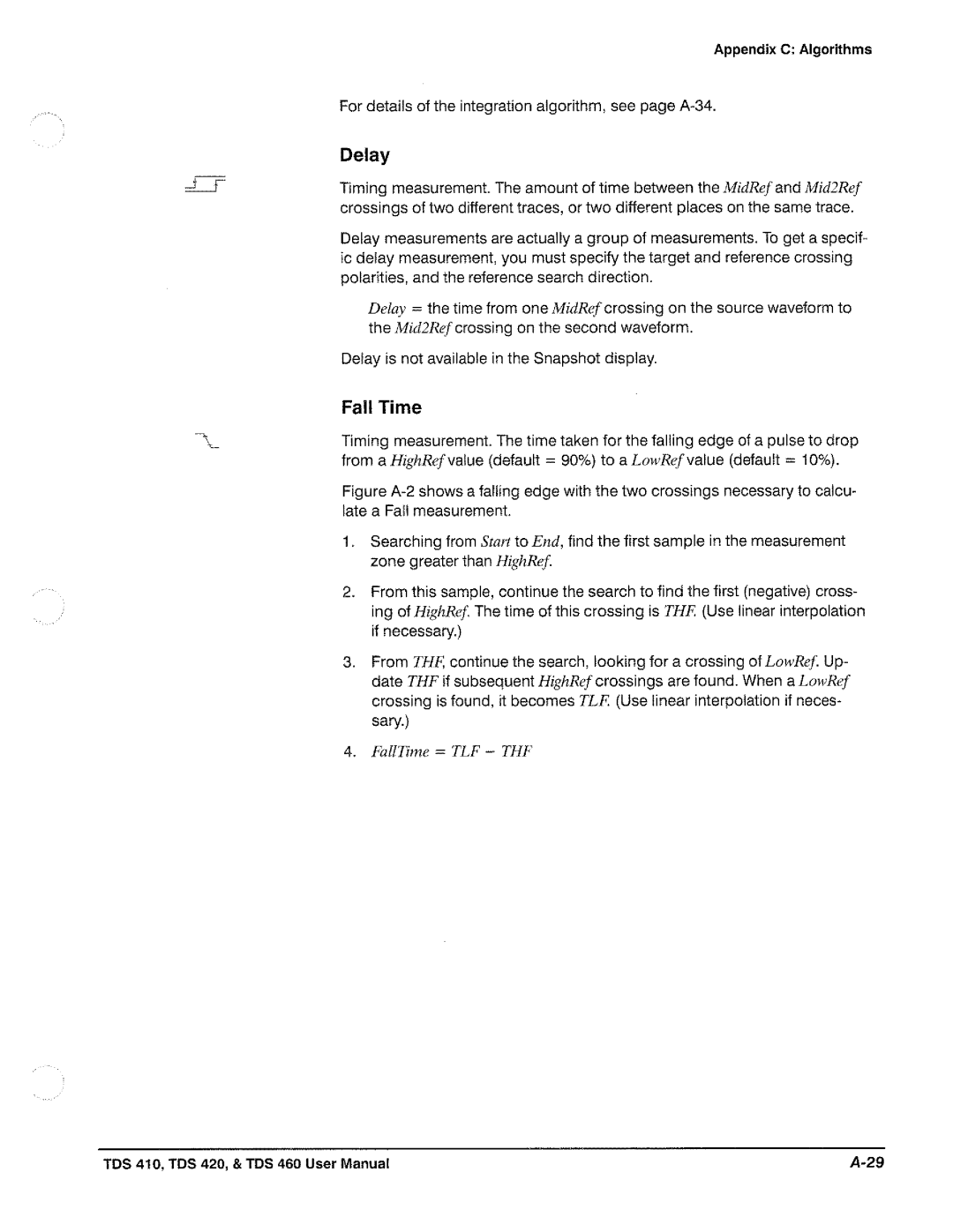 Tektronix TDS 460, TDS 420, TDS 410 manual 