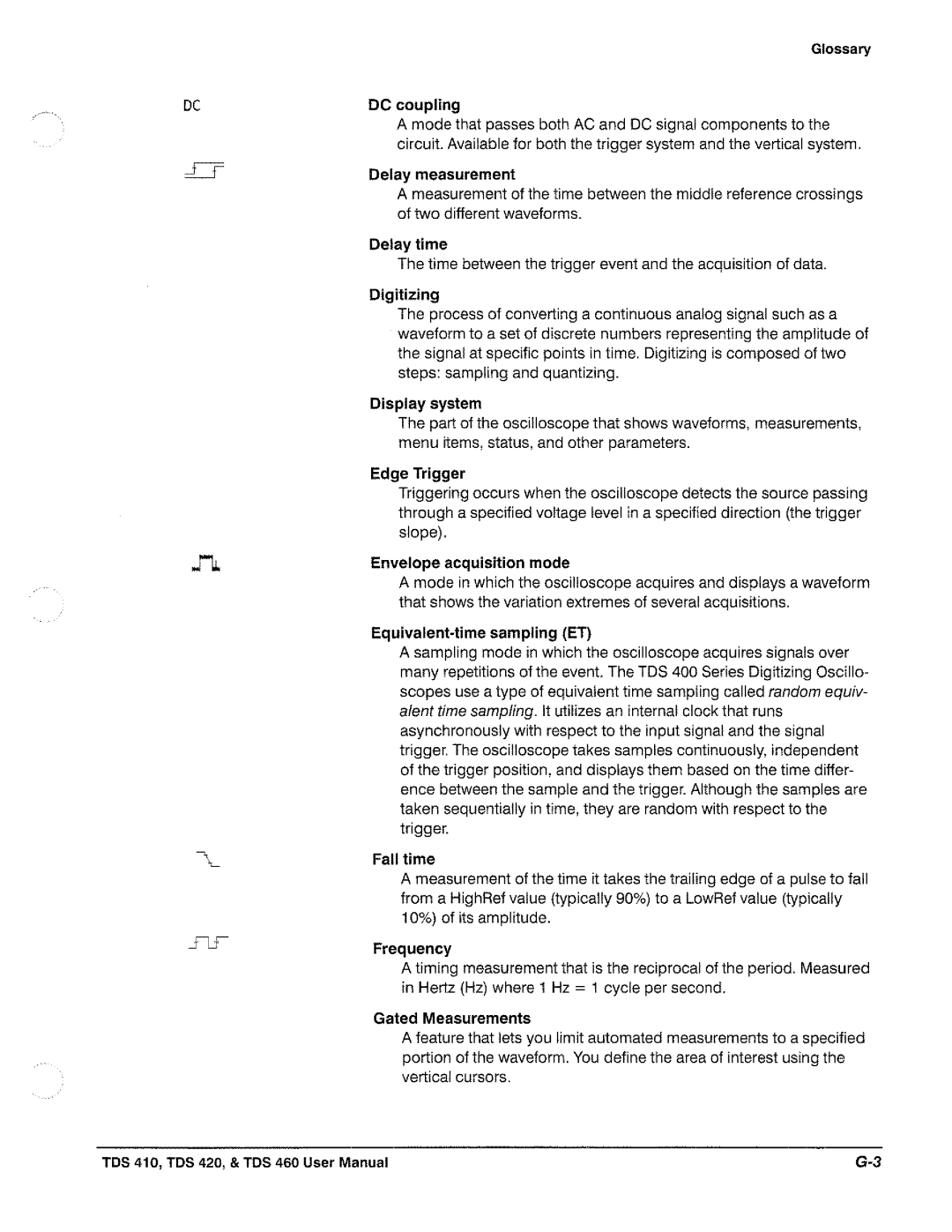 Tektronix TDS 460, TDS 420, TDS 410 manual 