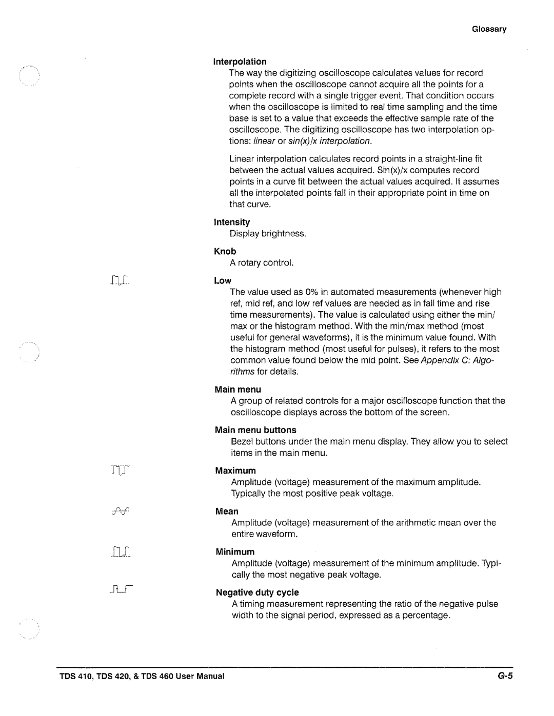 Tektronix TDS 420, TDS 460, TDS 410 manual 