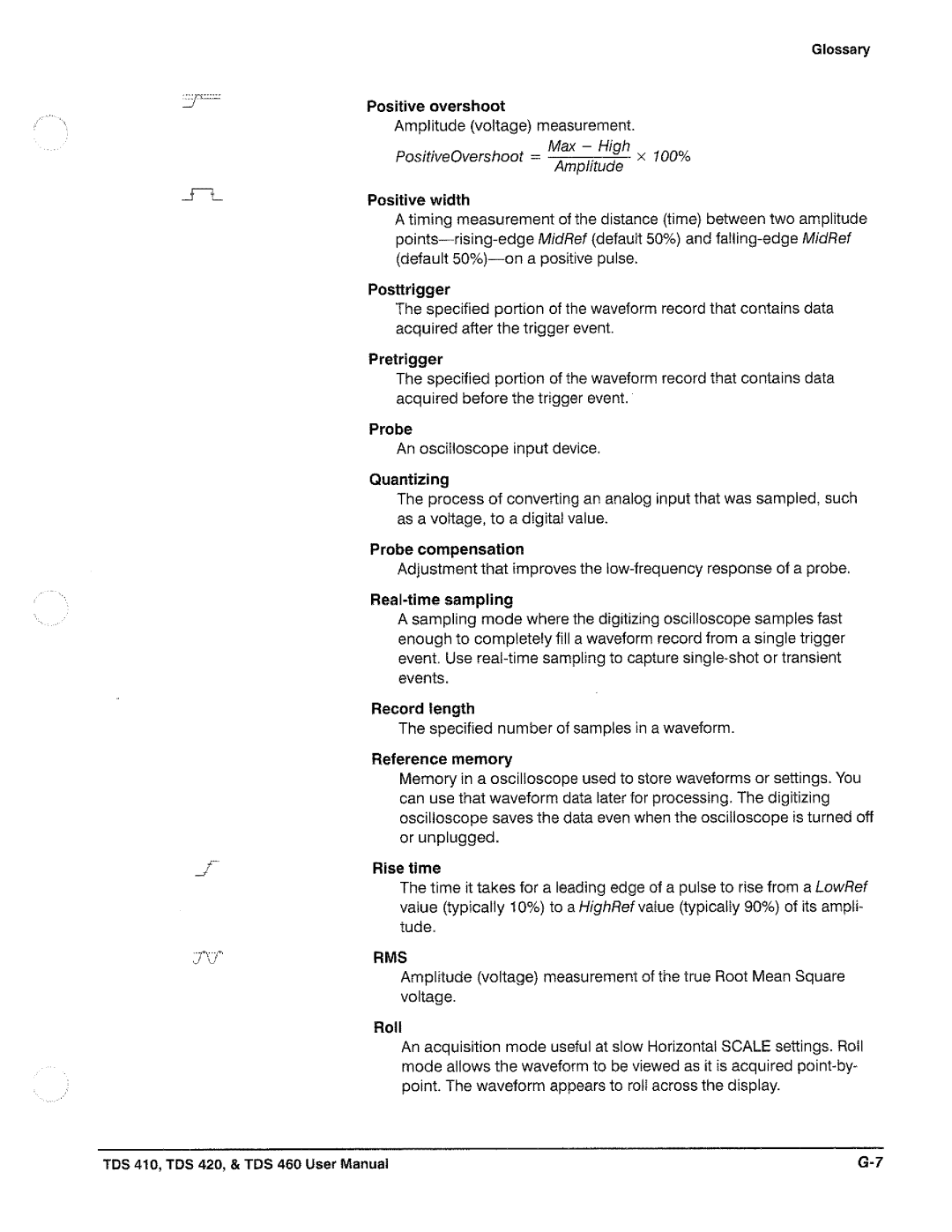 Tektronix TDS 410, TDS 420, TDS 460 manual 