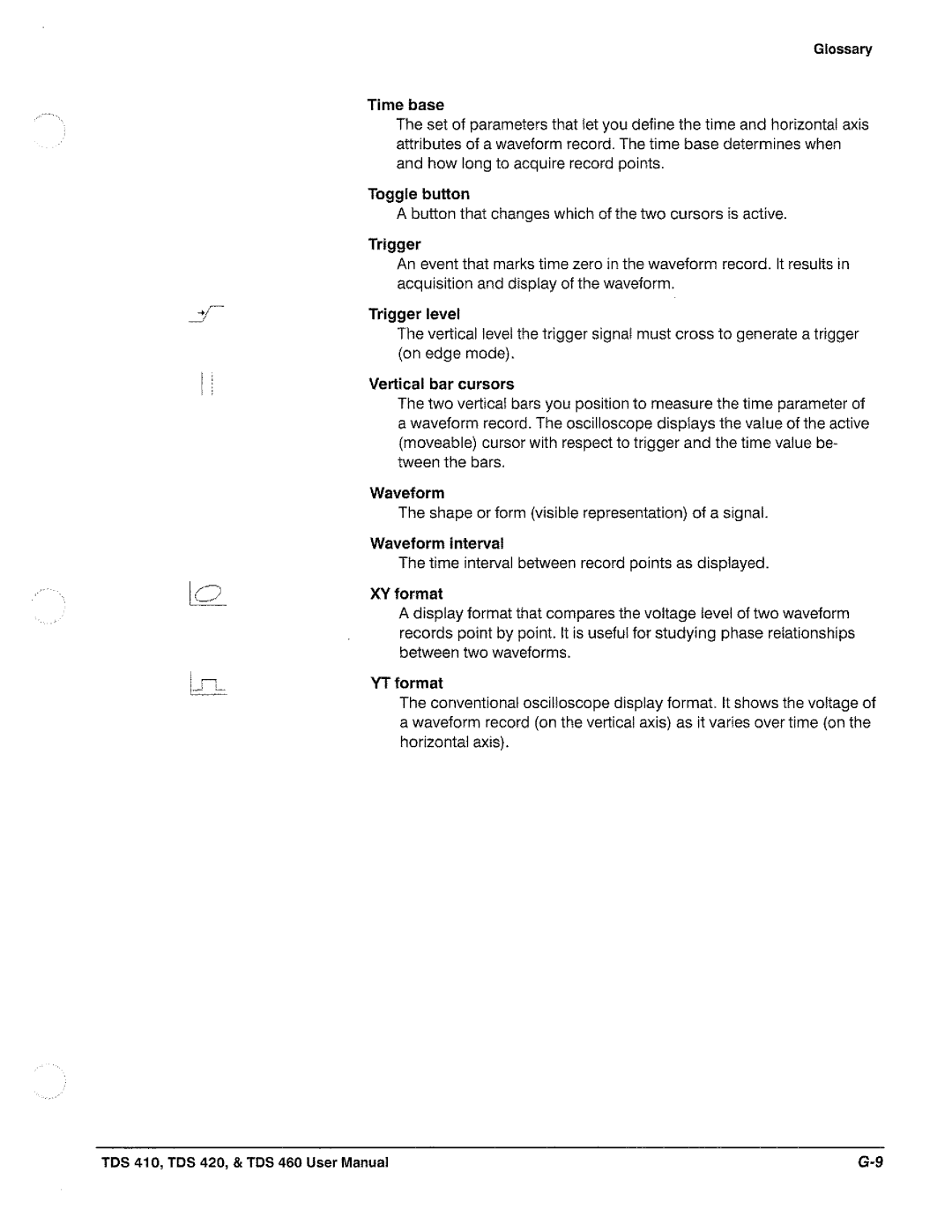 Tektronix TDS 460, TDS 420, TDS 410 manual 