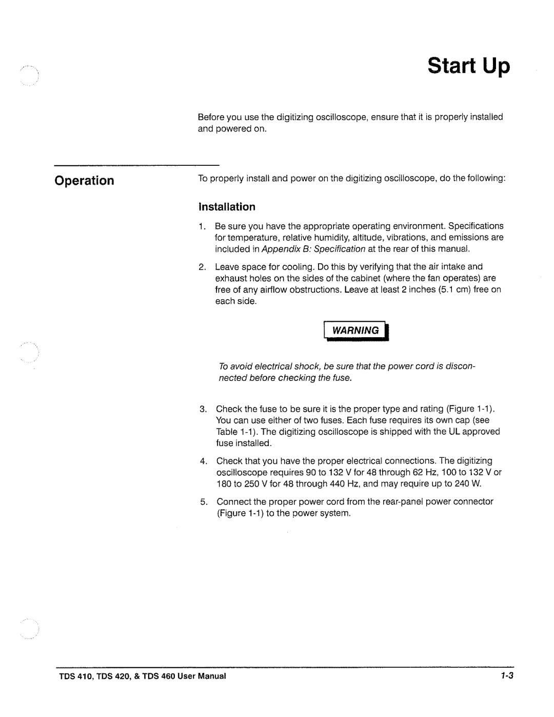 Tektronix TDS 420, TDS 460, TDS 410 manual 