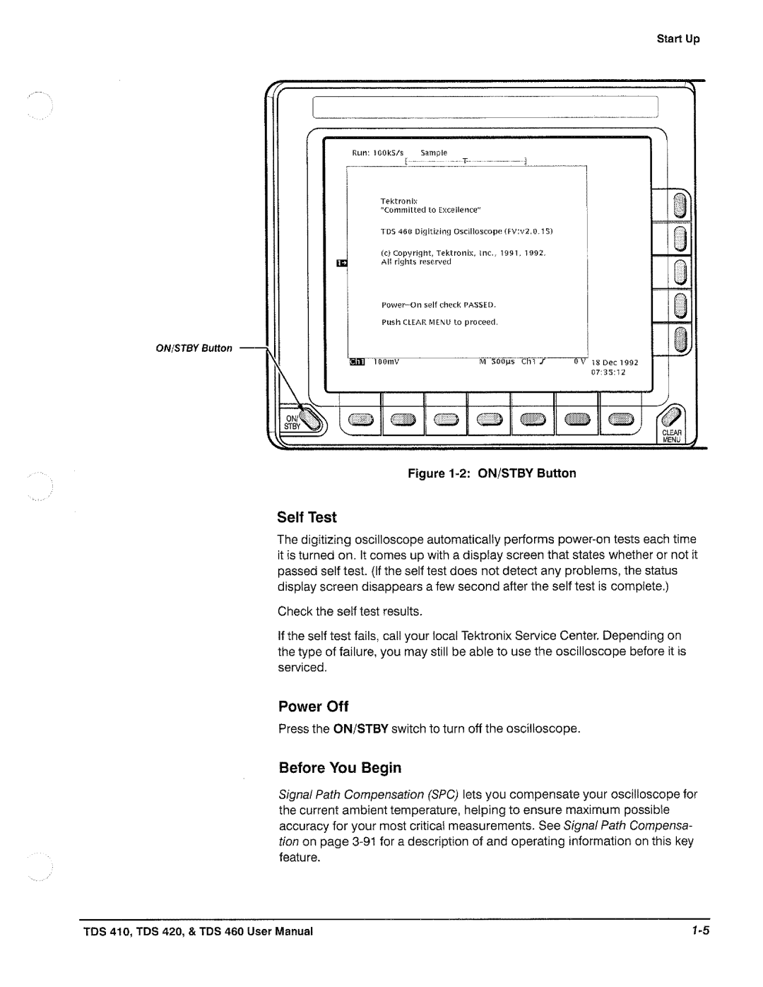 Tektronix TDS 410, TDS 420, TDS 460 manual 