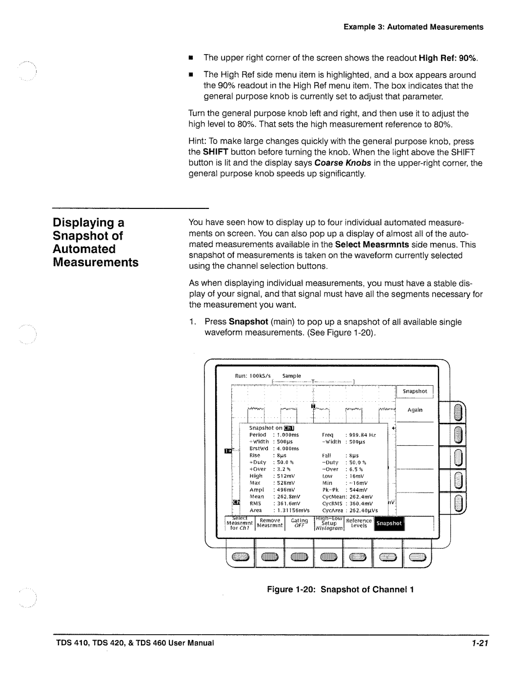 Tektronix TDS 420, TDS 460, TDS 410 manual 