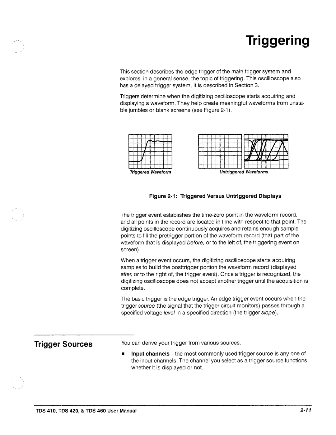 Tektronix TDS 410, TDS 420, TDS 460 manual 