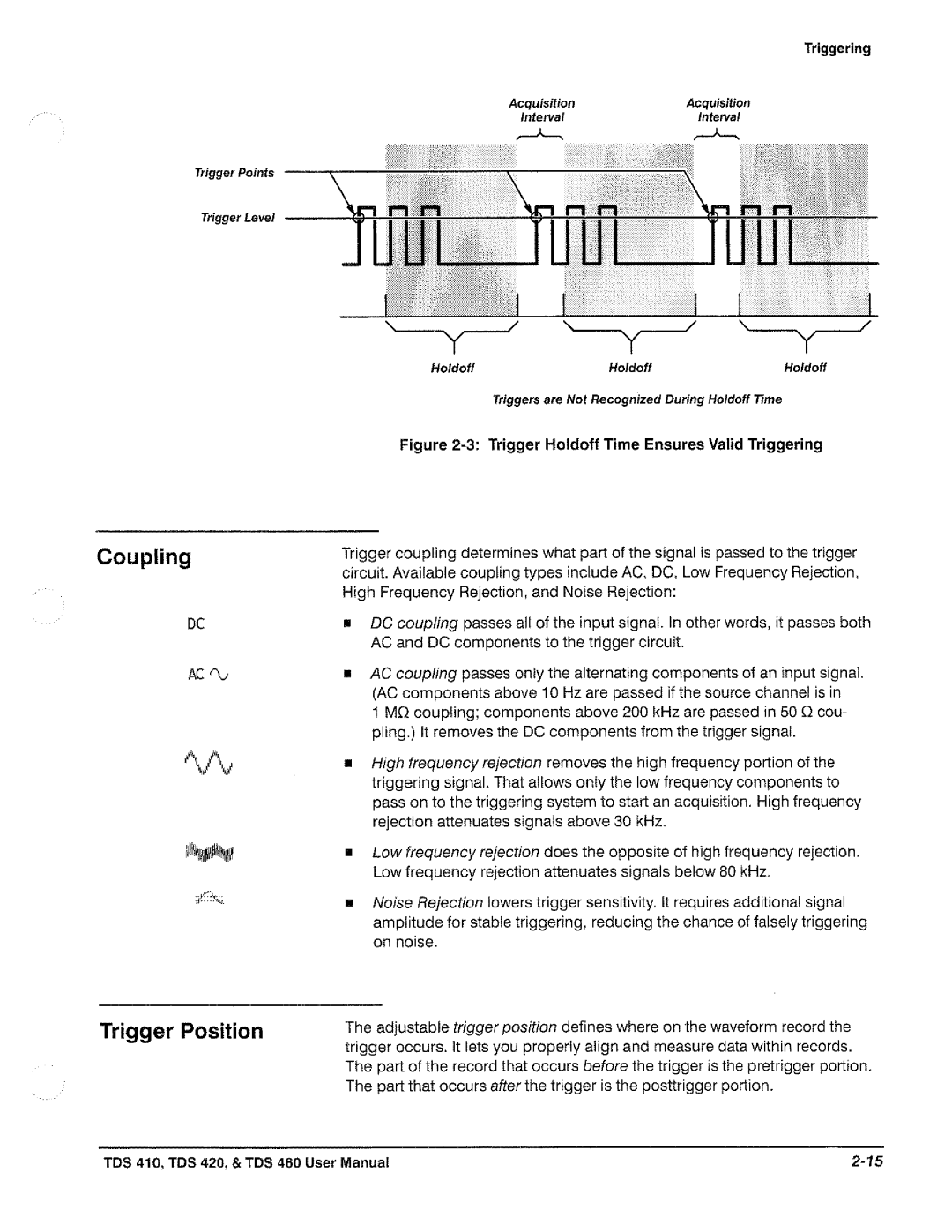 Tektronix TDS 420, TDS 460, TDS 410 manual 