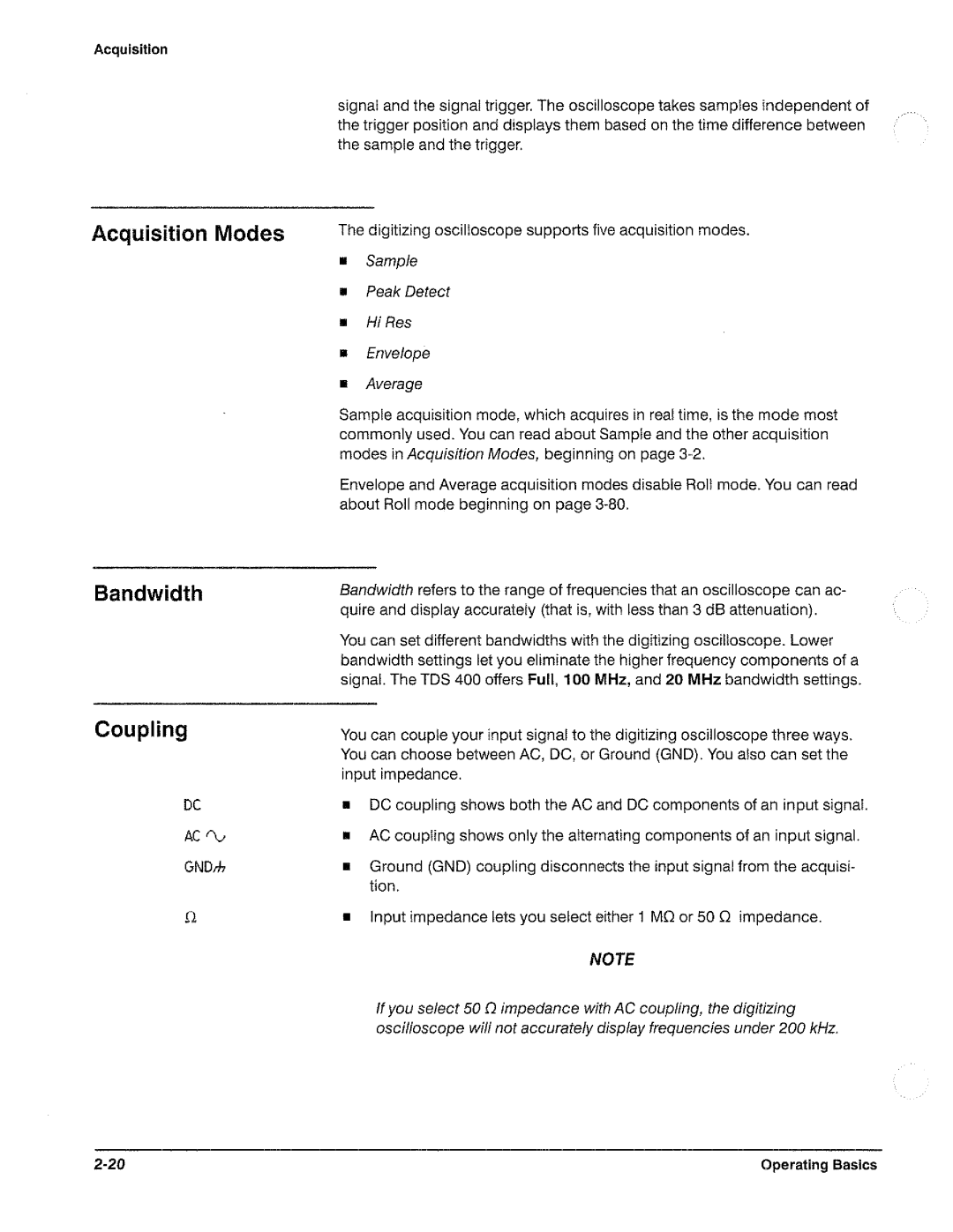 Tektronix TDS 410, TDS 420, TDS 460 manual 