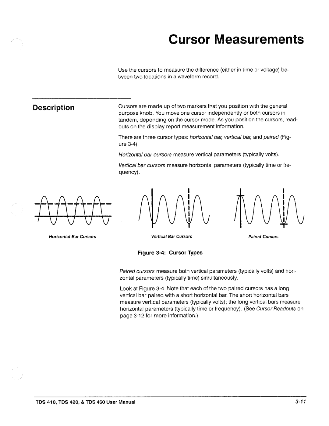 Tektronix TDS 420, TDS 460, TDS 410 manual 