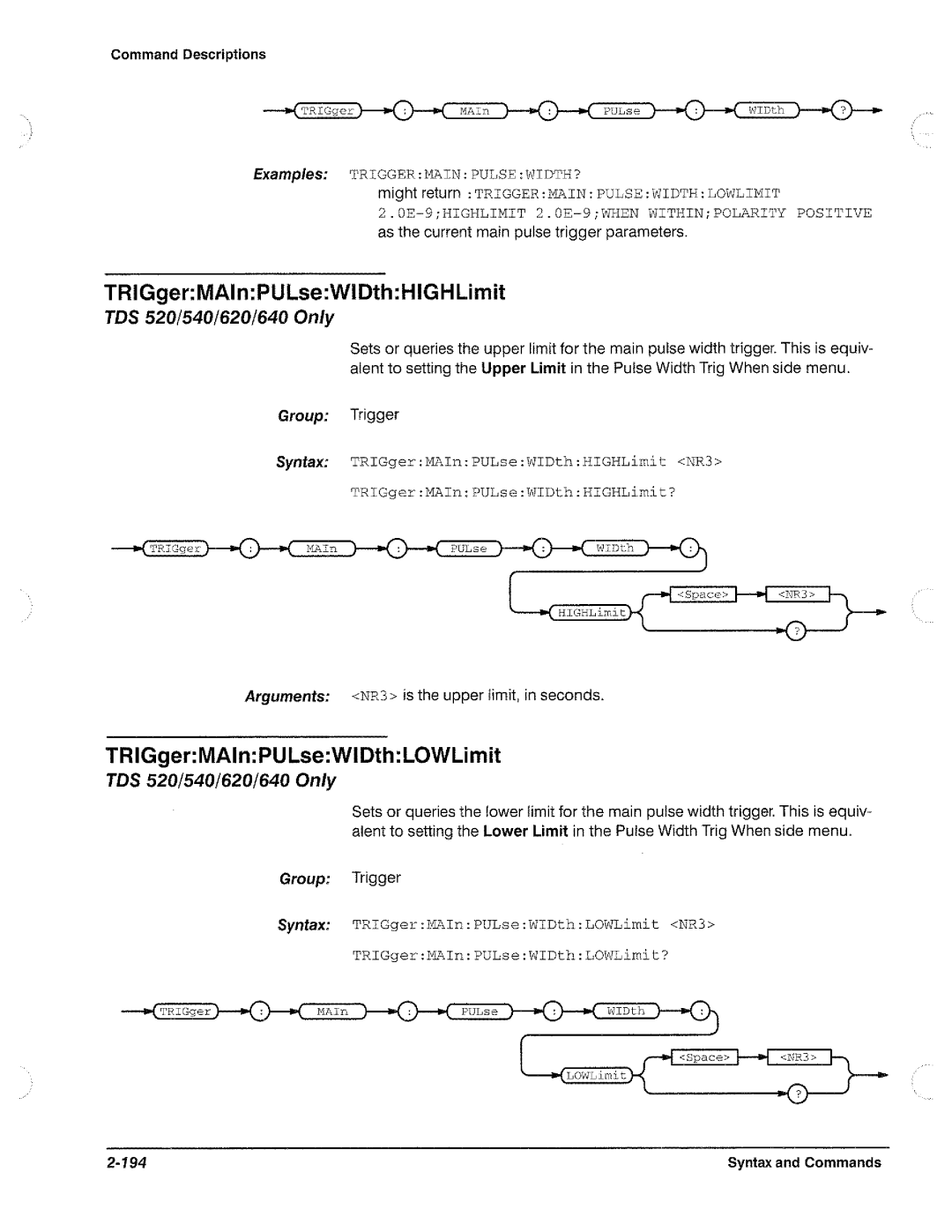 Tektronix TDS 620, TDS 520, TDS 540, TDS 640 manual 