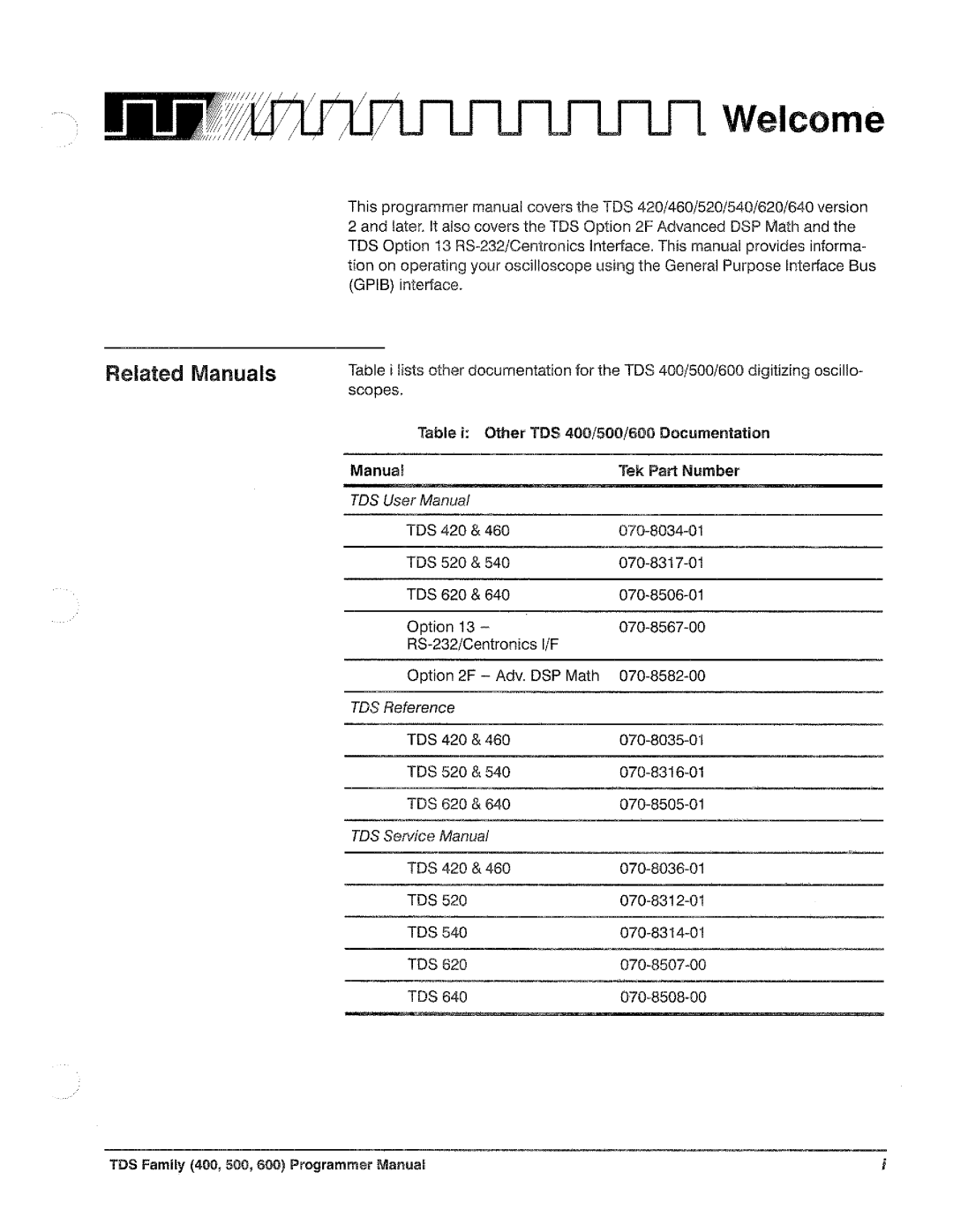 Tektronix TDS 620, TDS 520, TDS 540, TDS 640 manual 