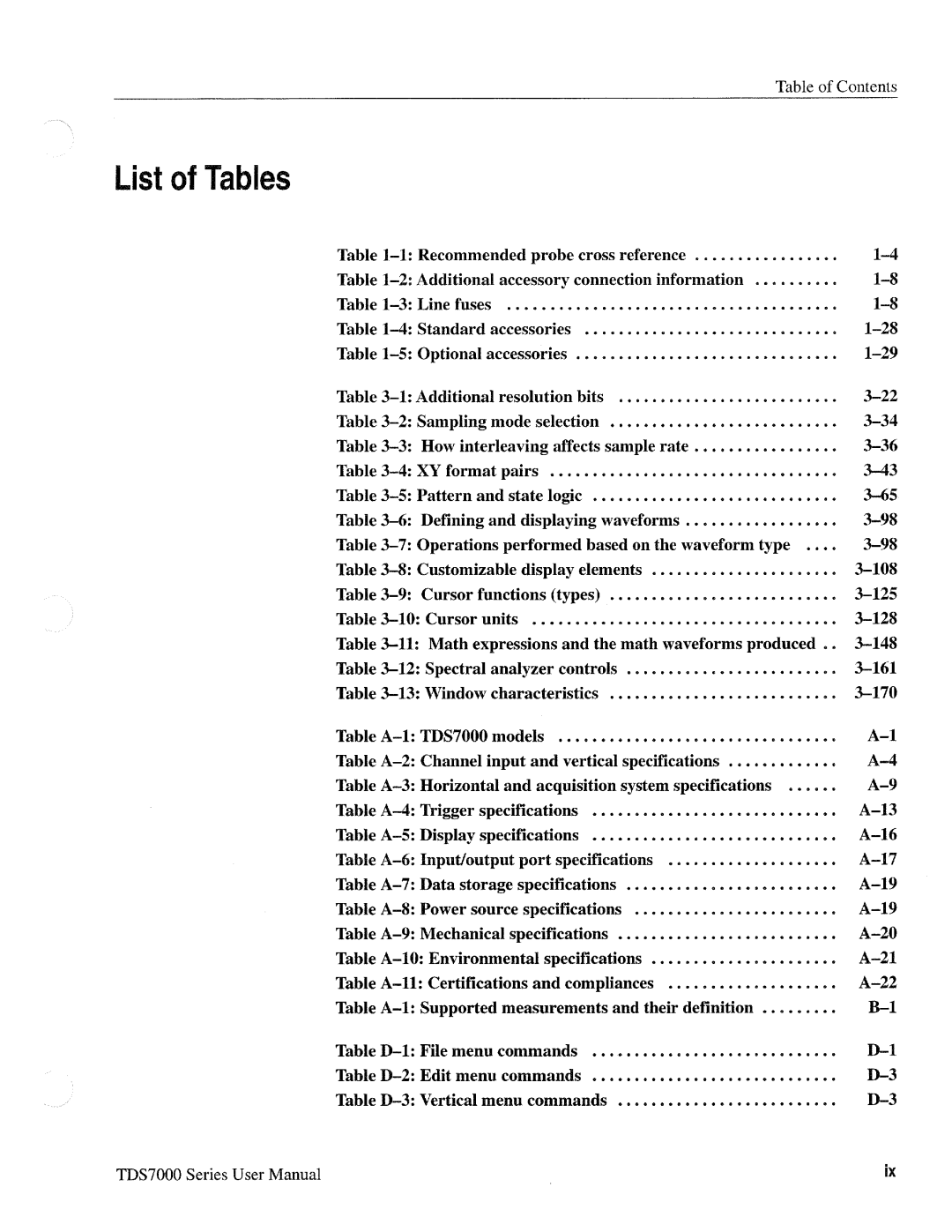 Tektronix 071-0700-00, TDS7000 SERIES manual 