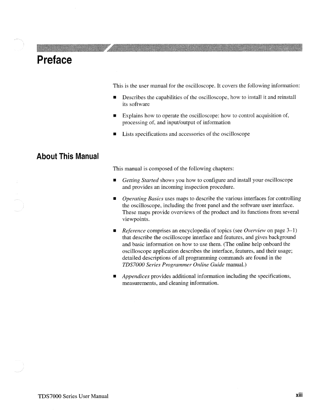 Tektronix 071-0700-00, TDS7000 SERIES manual 