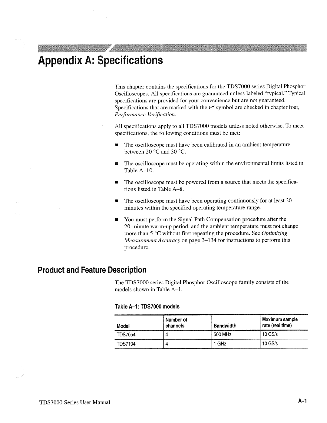 Tektronix 071-0700-00, TDS7000 SERIES manual 