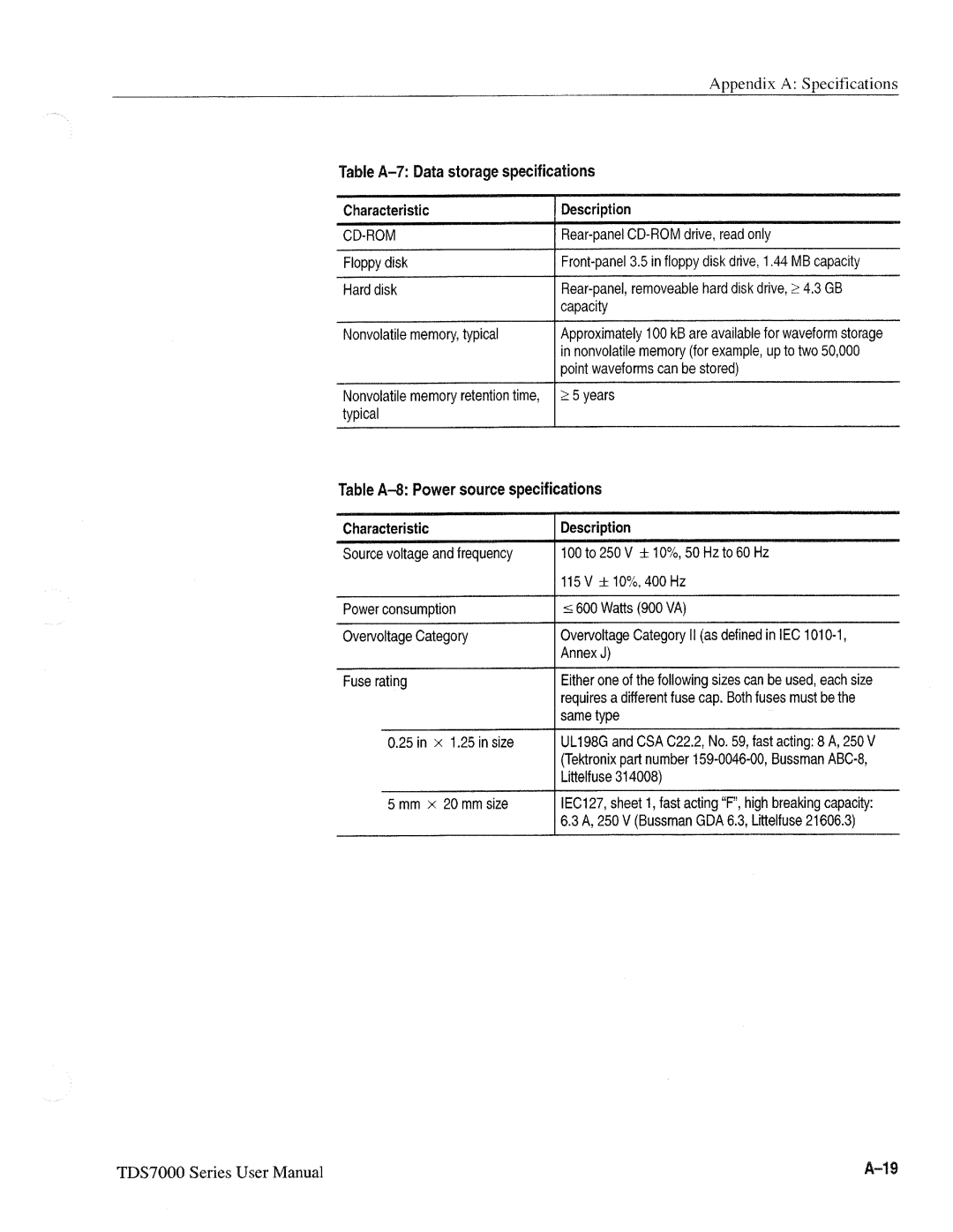 Tektronix 071-0700-00, TDS7000 SERIES manual 