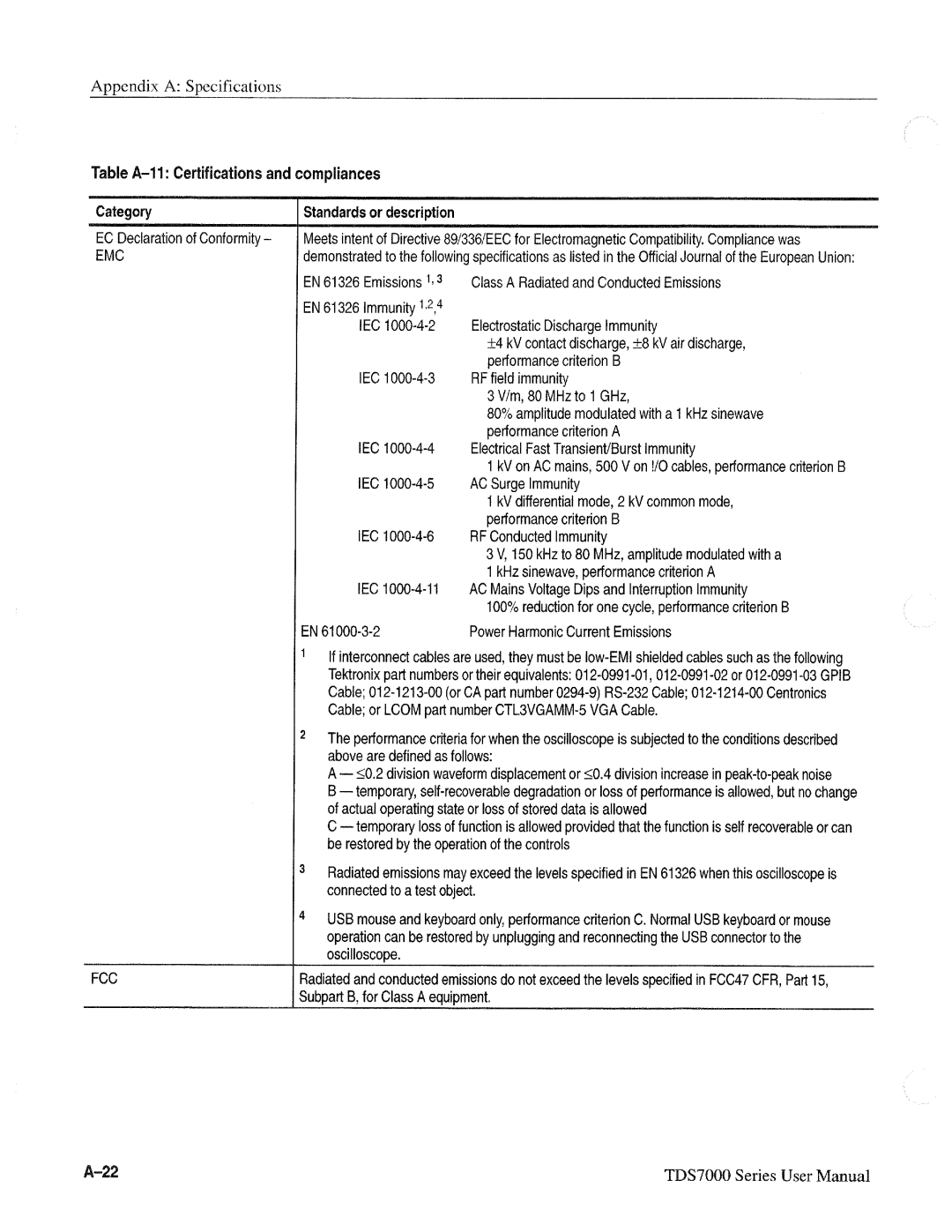 Tektronix TDS7000 SERIES, 071-0700-00 manual 