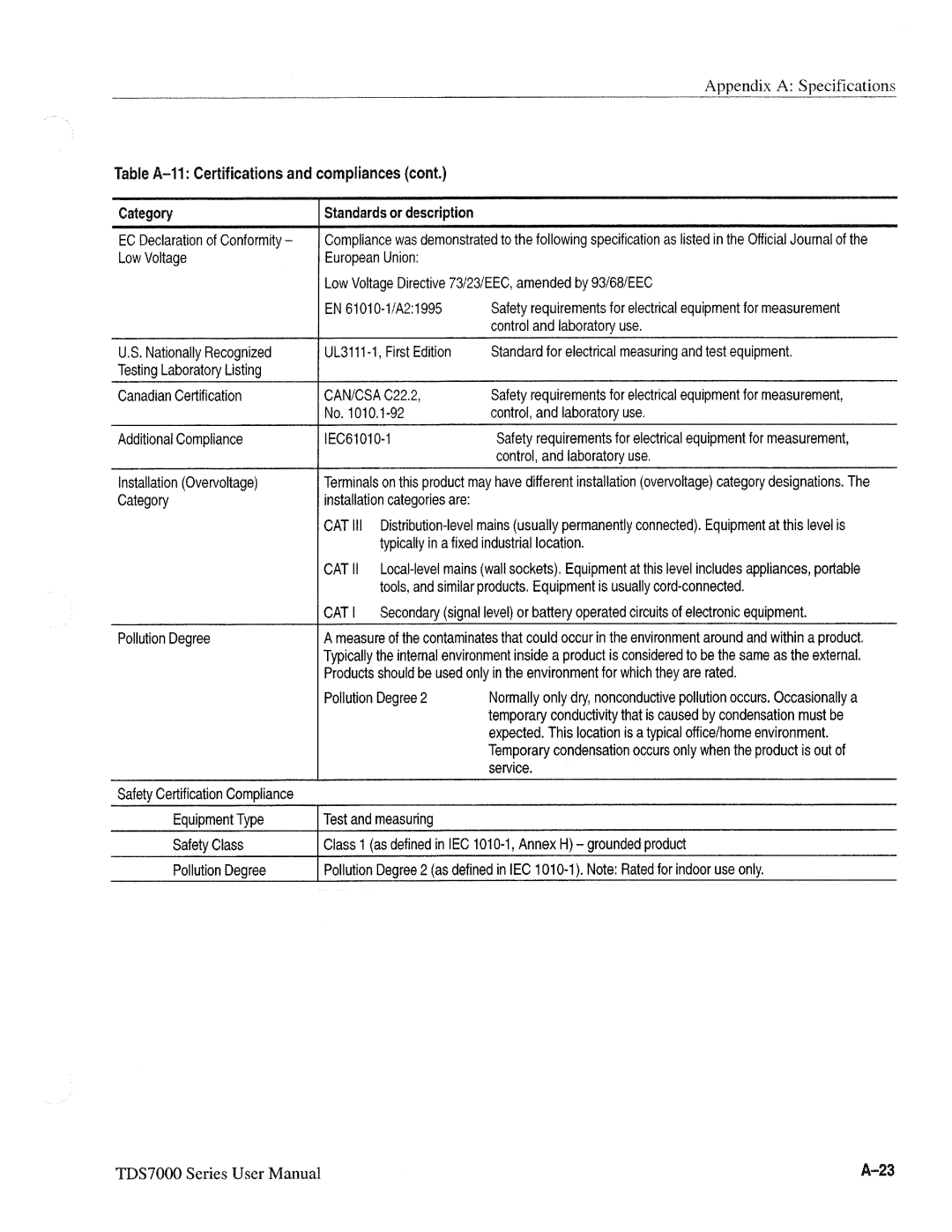 Tektronix 071-0700-00, TDS7000 SERIES manual 