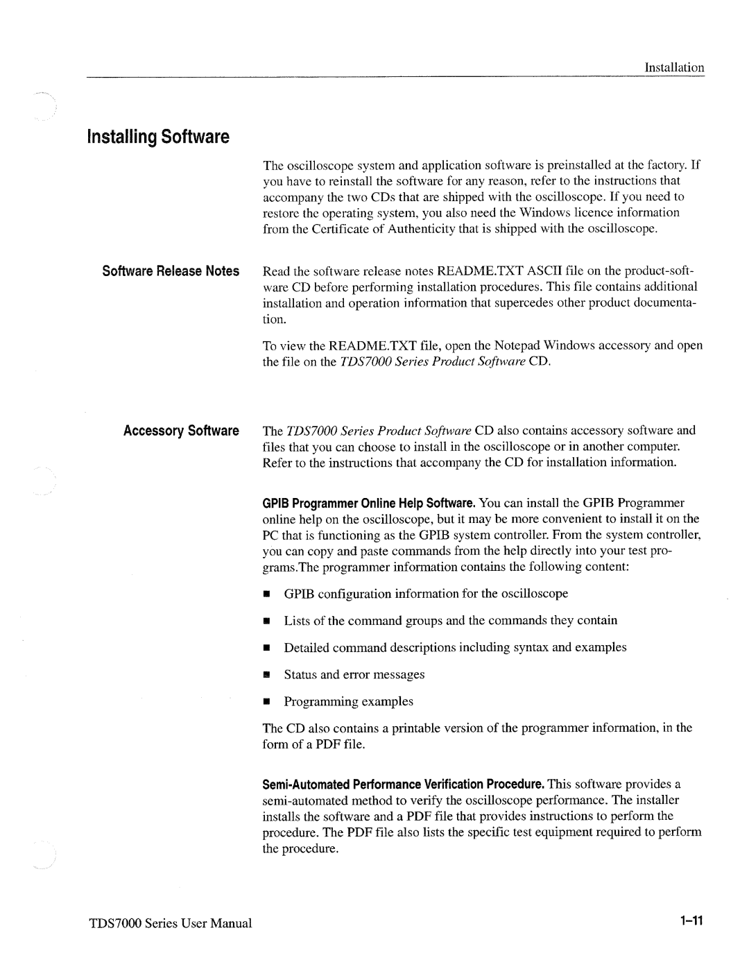 Tektronix 071-0700-00, TDS7000 SERIES manual 