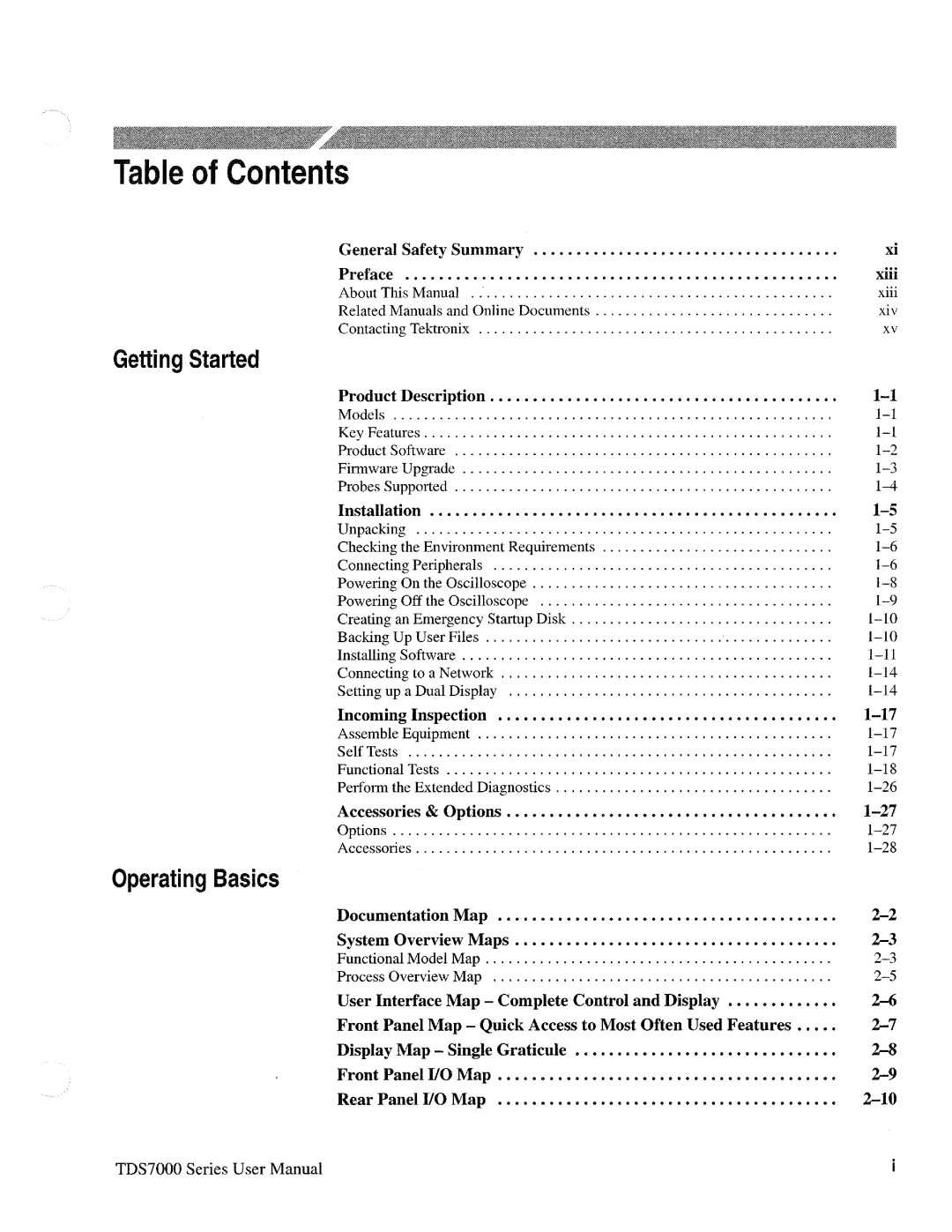 Tektronix 071-0700-00, TDS7000 SERIES manual 