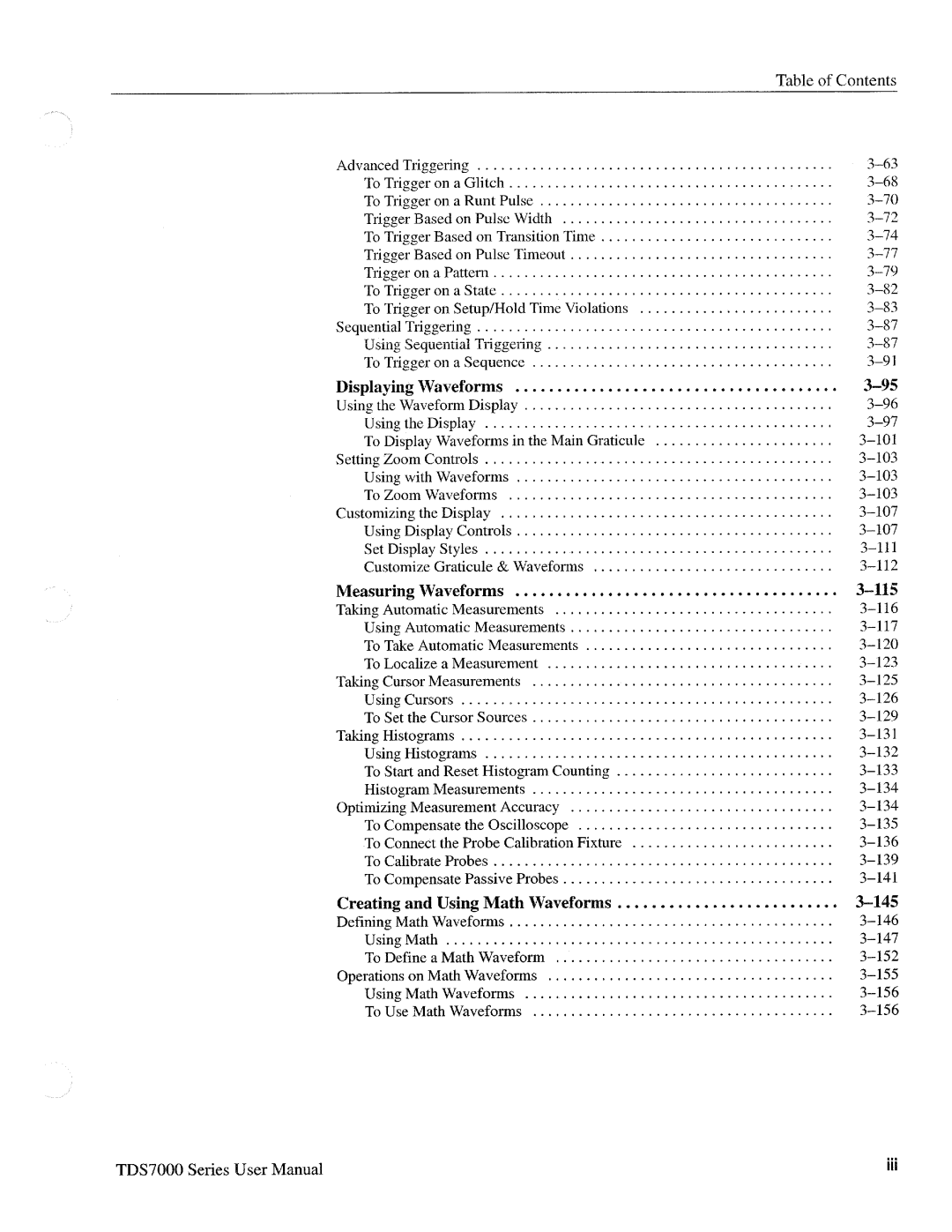 Tektronix 071-0700-00, TDS7000 SERIES manual 