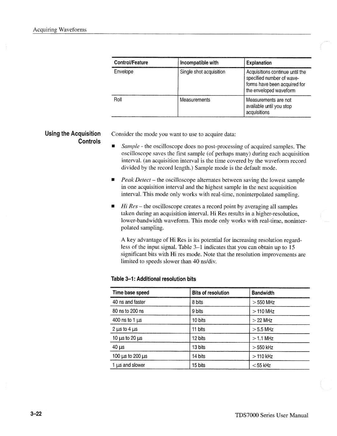 Tektronix TDS7000 SERIES, 071-0700-00 manual 