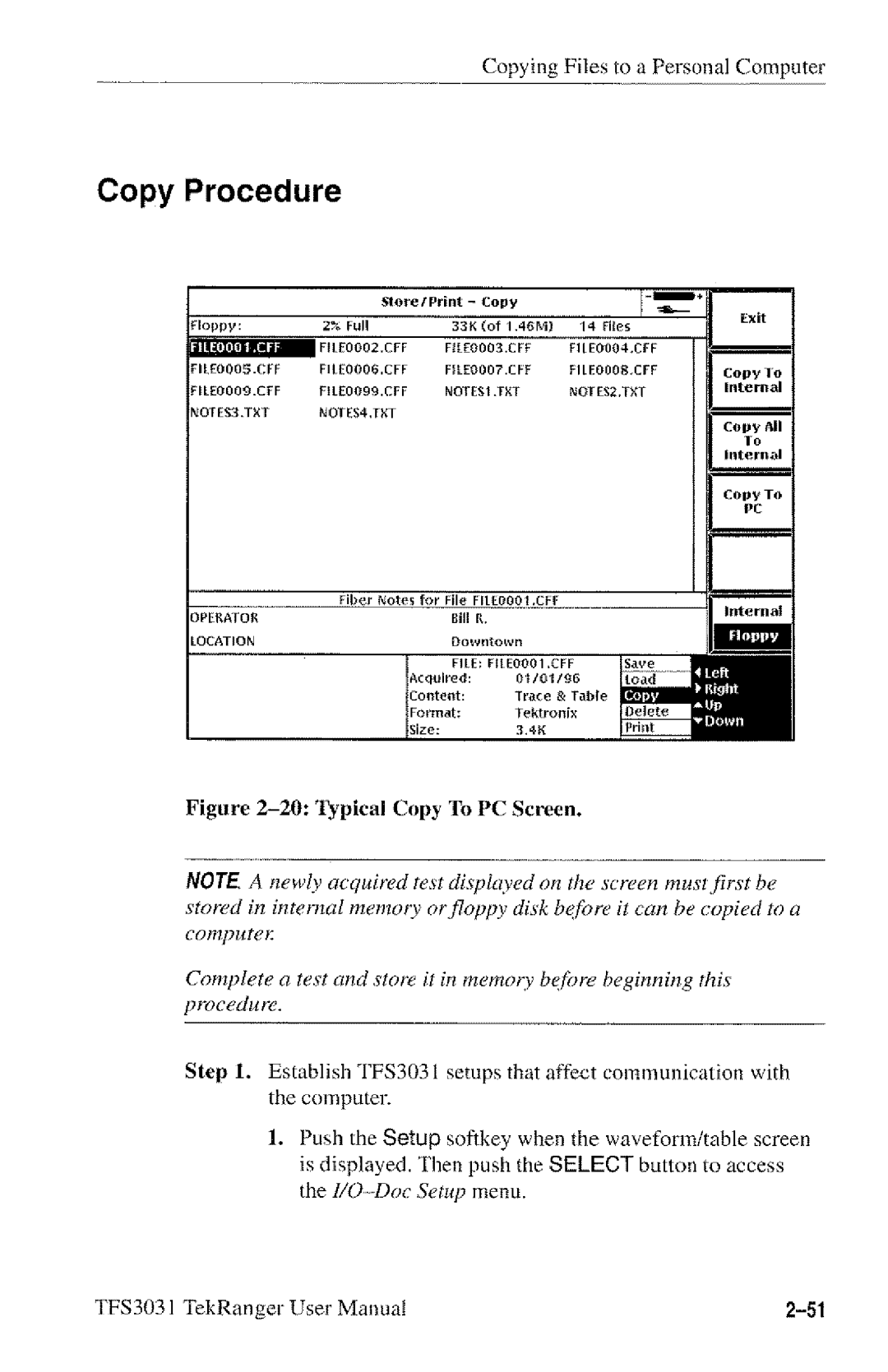 Tektronix TFS3031 manual 