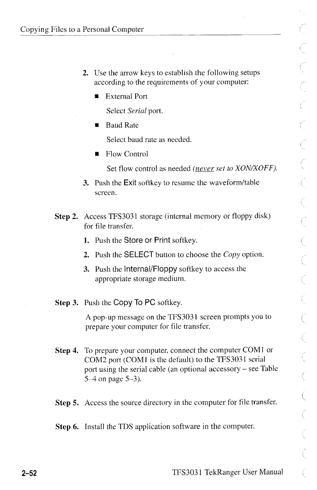 Tektronix TFS3031 manual 