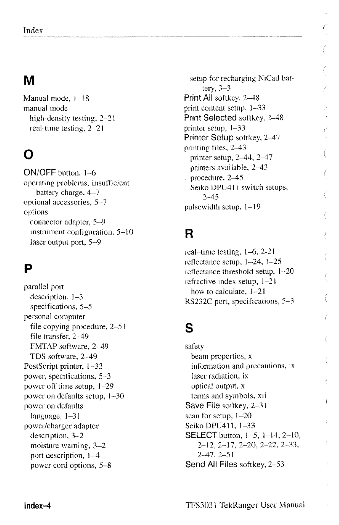 Tektronix TFS3031 manual 