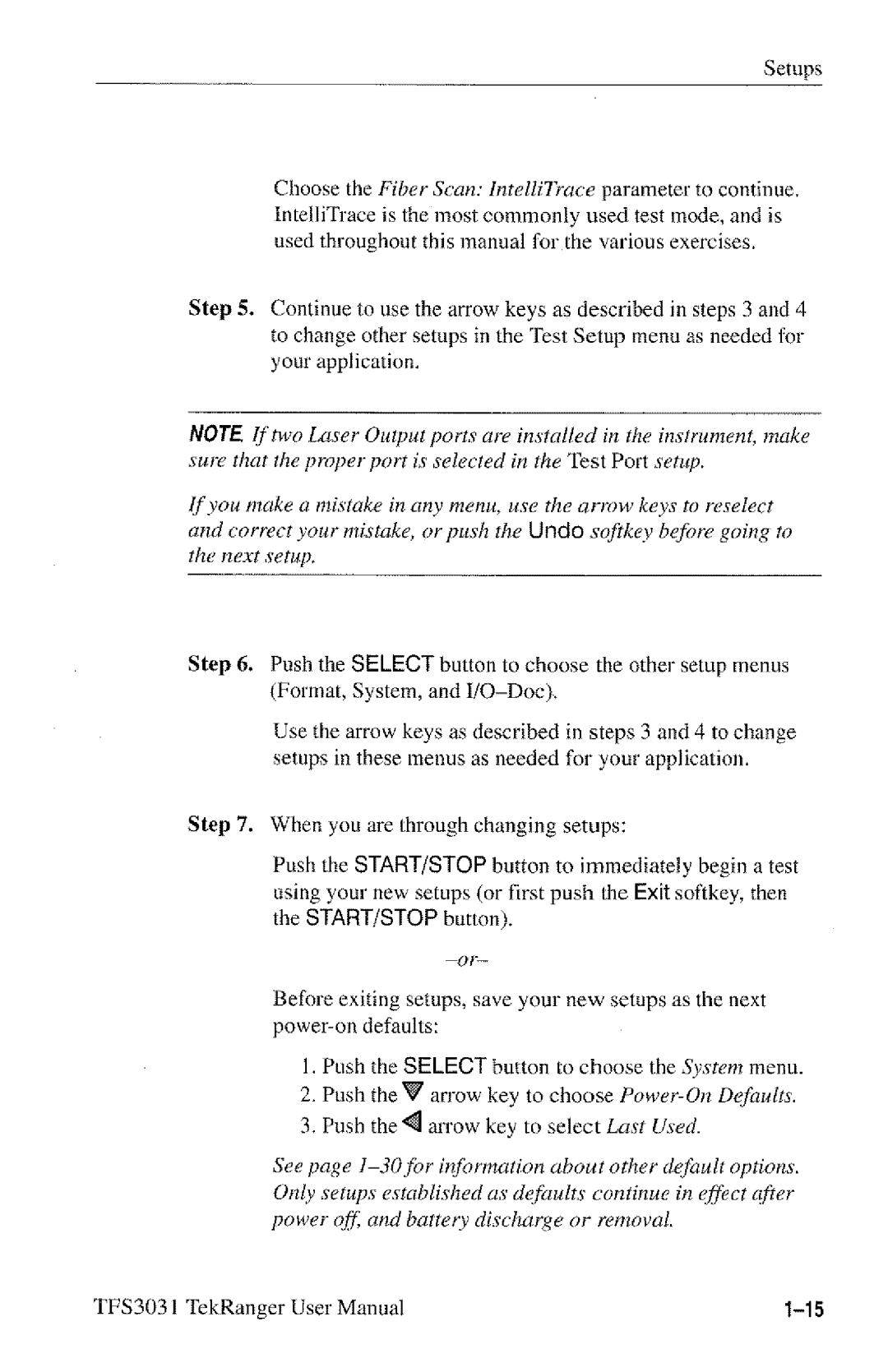 Tektronix TFS3031 manual 