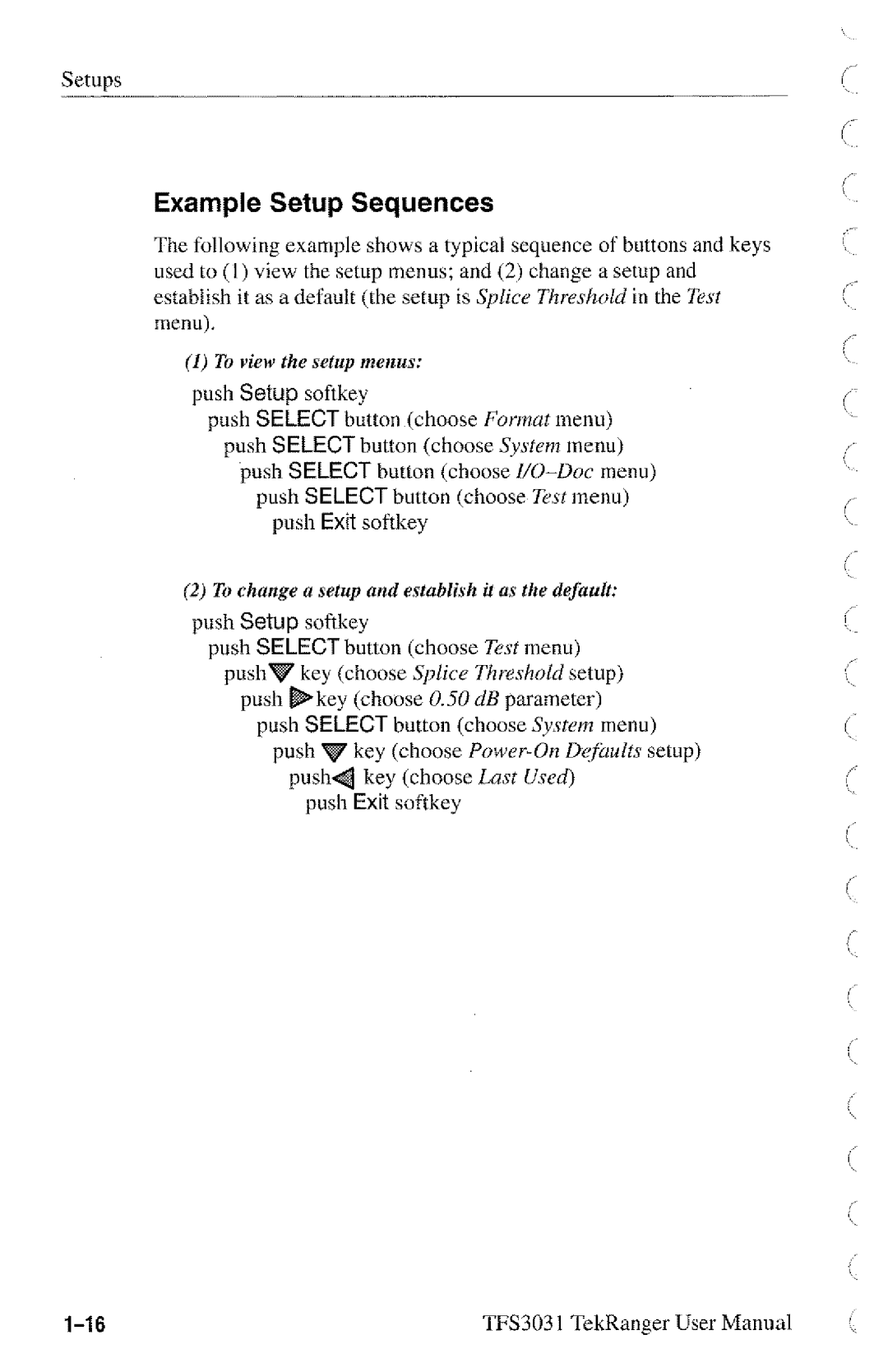 Tektronix TFS3031 manual 